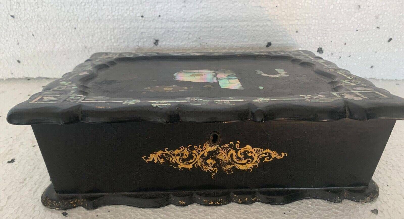 Burgoté Travel Writing Case Napoleon III 19th Century Burgot Marquetry photo 367.46