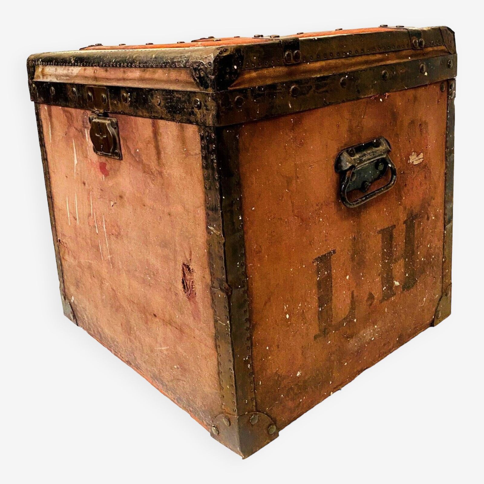 Travel Trunk In Wood And Wrought Iron 20th Century photo furniture