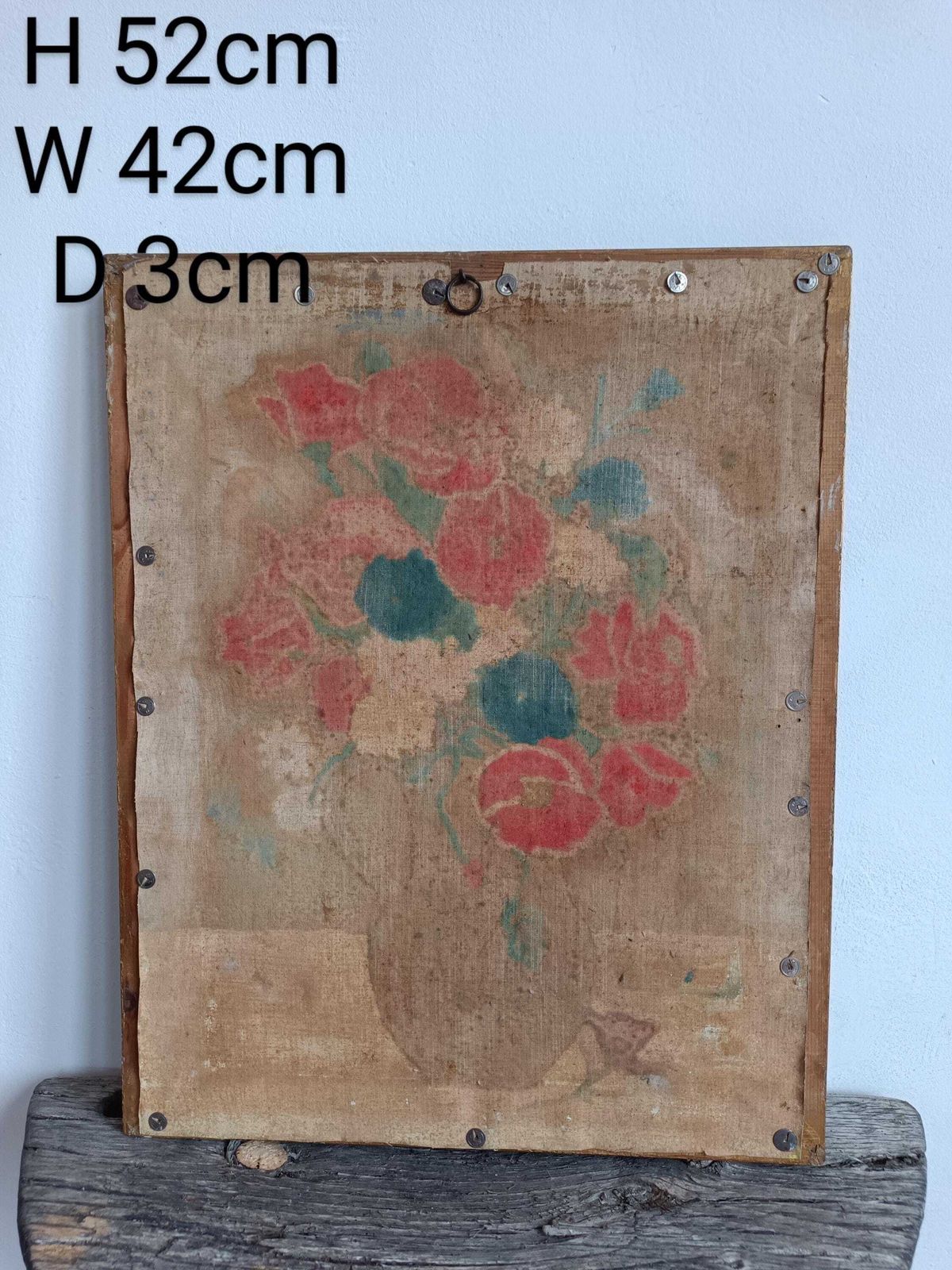 photo furniture Acrylic Painting A Delightful Piece. Vivid Arrangement Of Colourful Flowers On Canvas C1920s Signed Hungarian With Gold Rocco Frame