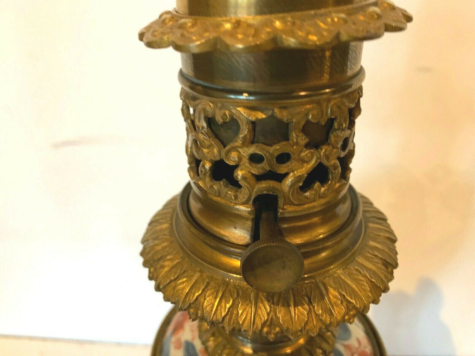 Pair Of Chinese Porcelain Lamp, 19th Century Chiseled Bronze Base photo buy