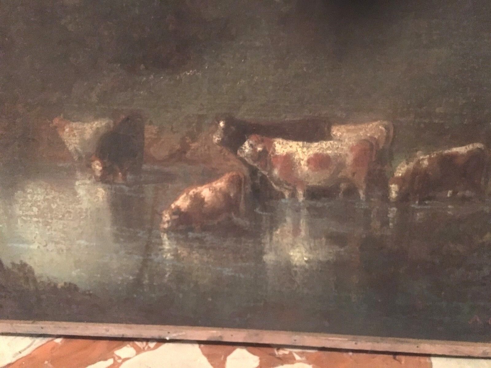 Old Pastel / Oil On Canvas / Painting / Drawing / Watercolor Old Painting photo vinterior