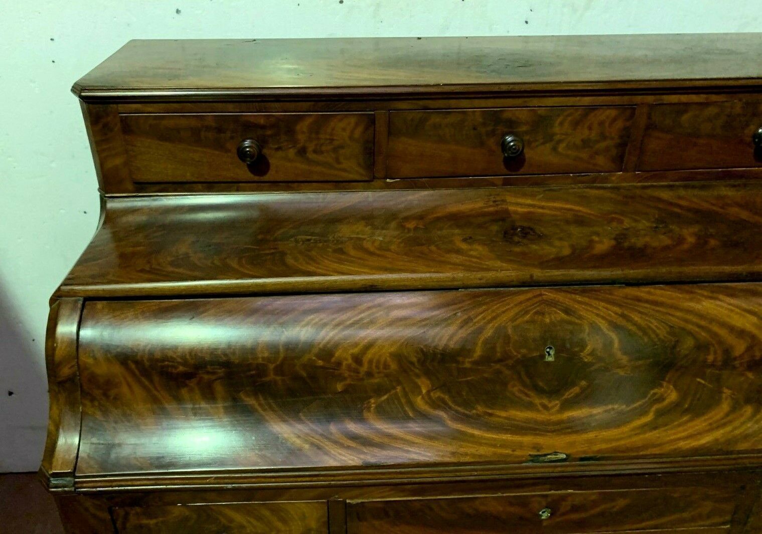 Louis Philippe 19th Century Cylinder Desk In Mahogany photo Furniture
