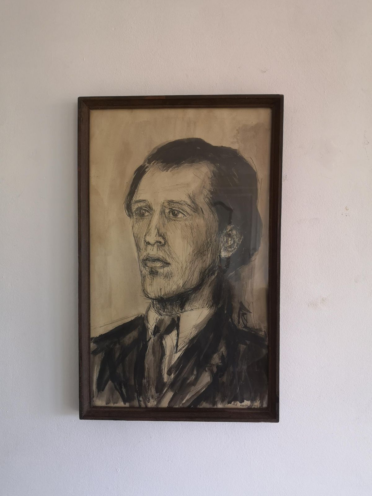 Res Timea's 1970 Hungarian Sketch: Bold Shading, Vintage Charm, Unique Character. Ideal For Framing Or As A Statement Piece. Artist Drawing photo 63.0