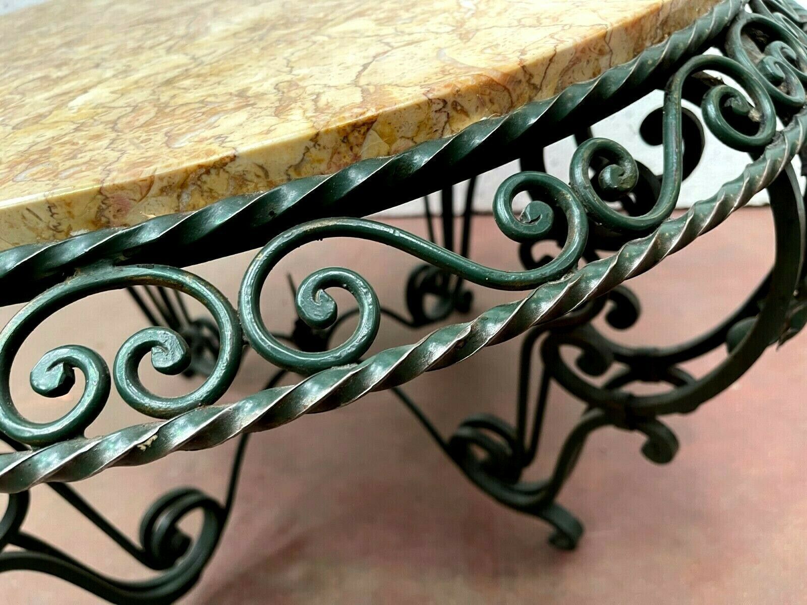 Round Table Of Living Room In Wrought Iron And Marble XX Century photo buy