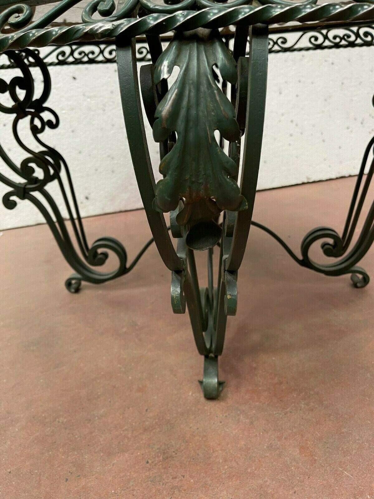 photo for sale Round Table Of Living Room In Wrought Iron And Marble XX Century