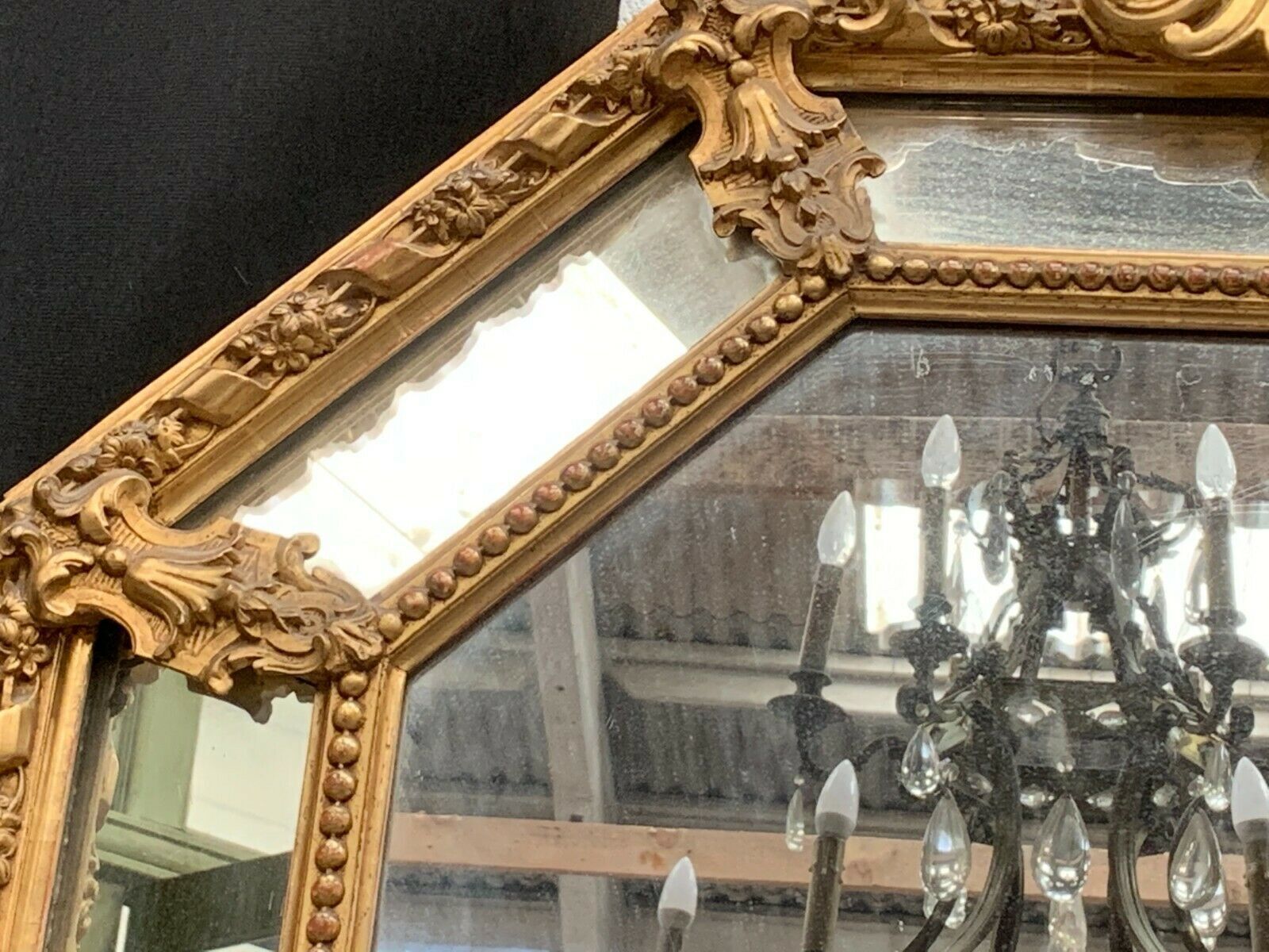 Mirror With Closed Doors In Wood And Gilded Stucco Napoleon III Mirror 19 Century photo for sale