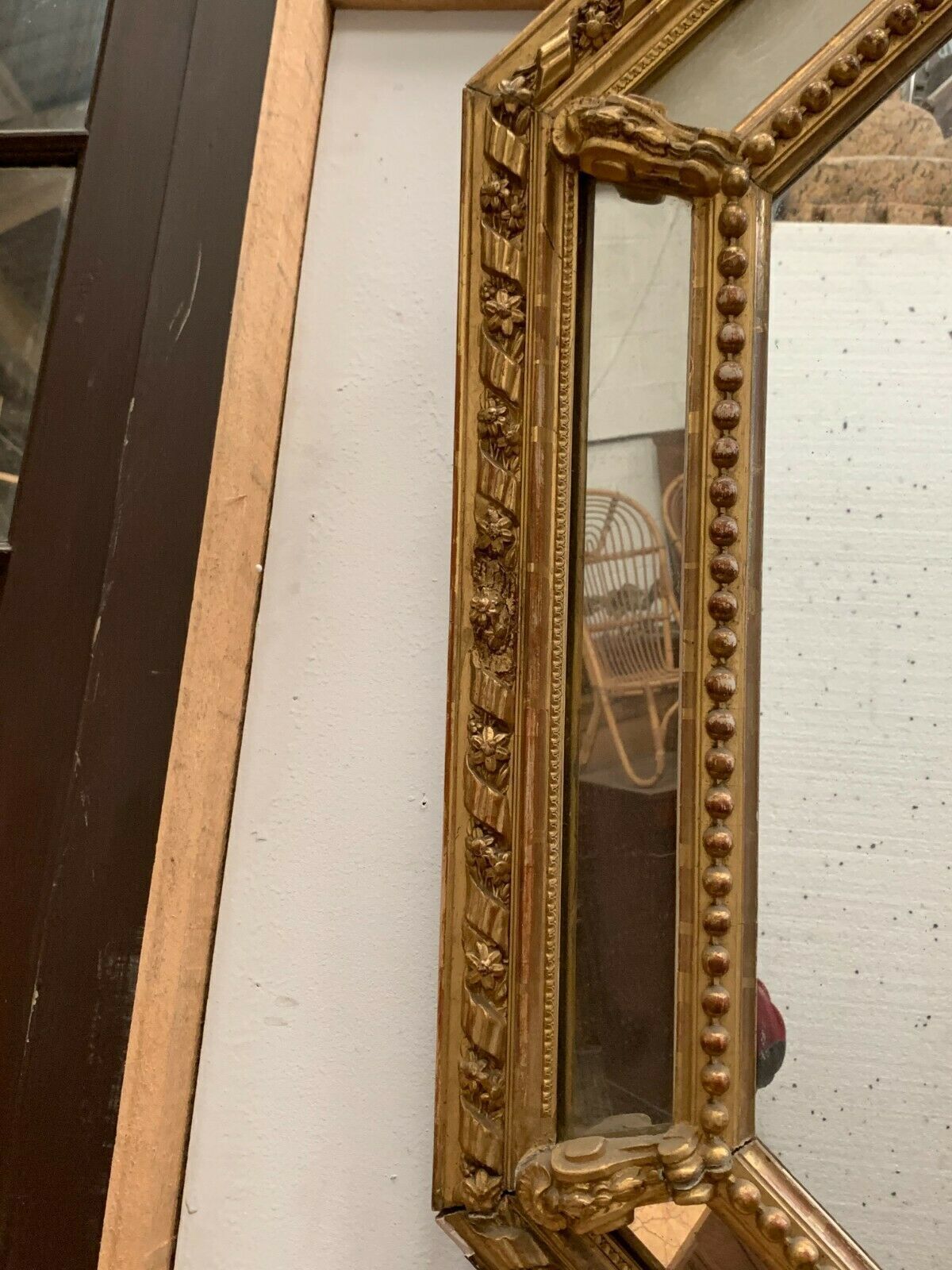 Mirror With Closed Doors In Wood And Gilded Stucco Napoleon III Mirror 19 Century photo 3407.1