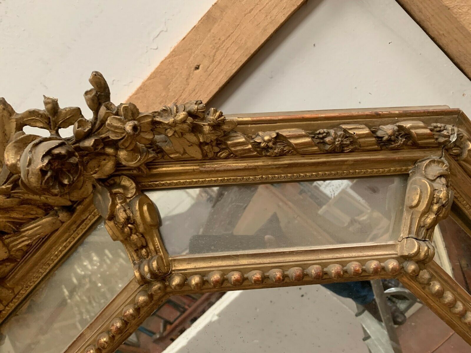 Mirror With Closed Doors In Wood And Gilded Stucco Napoleon III Mirror 19 Century photo buy