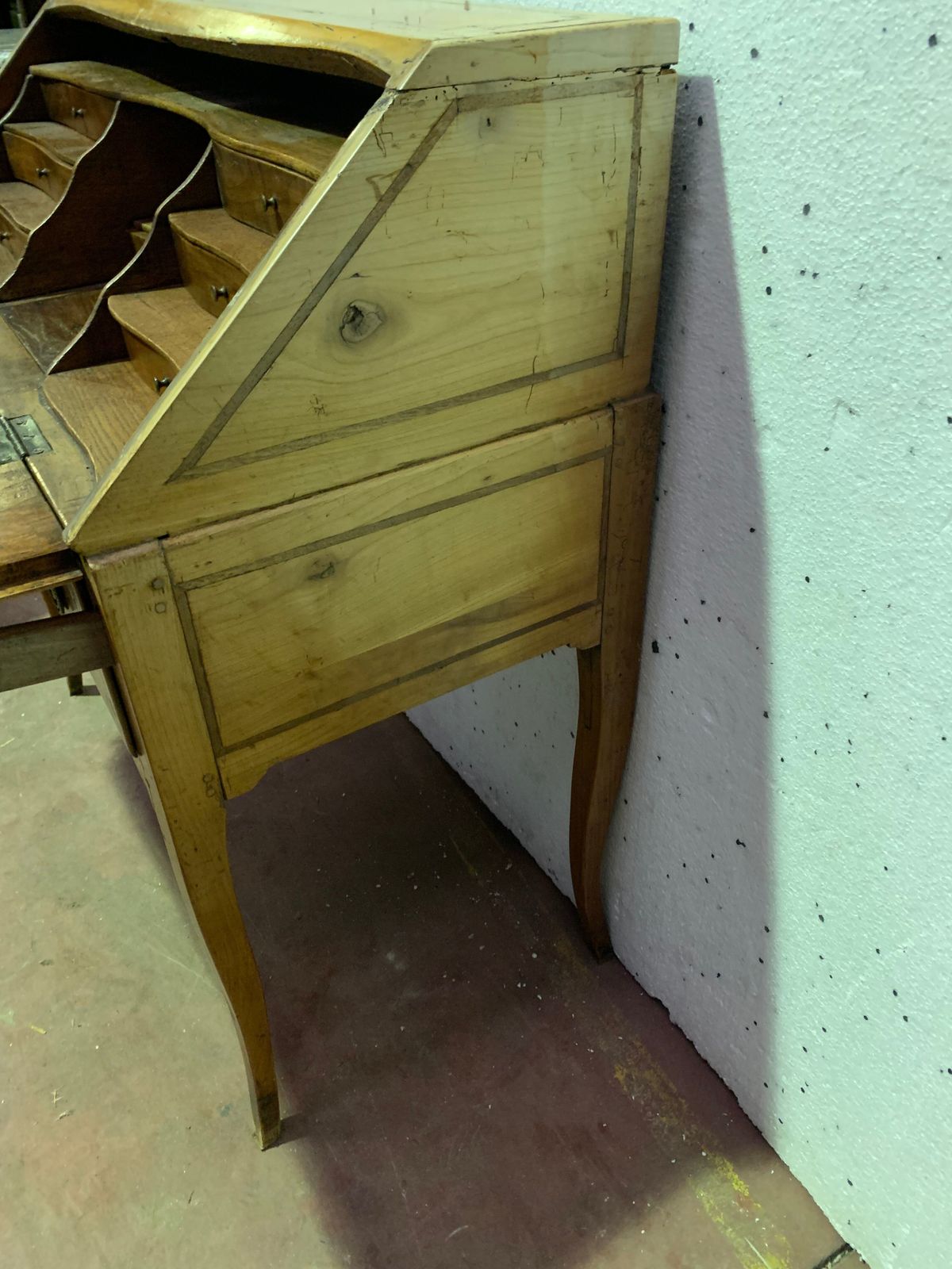 Louis XV Style Slope Office In Solid Cherry XIX Century photo vintage