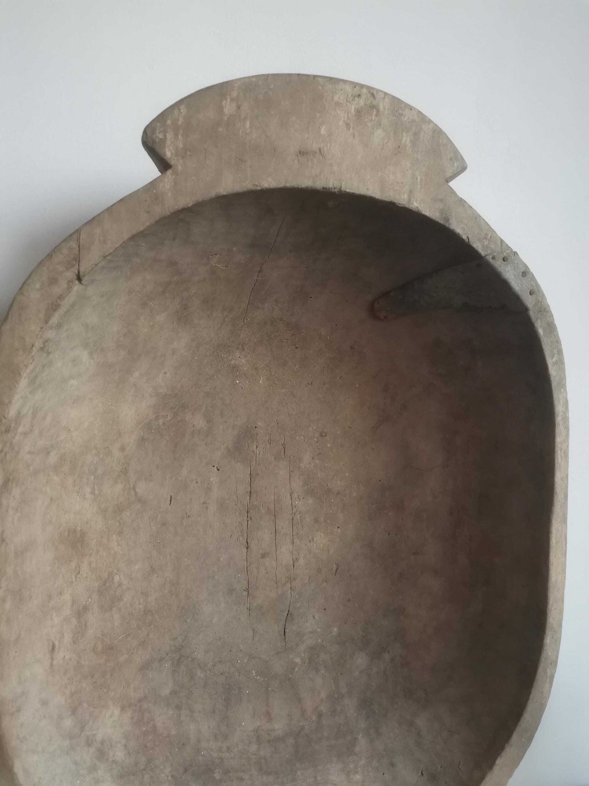 Primitive 1800s Antique Hungarian Wooden Round Dough Bowl. Farmhouse Decor, Primitive Baking Equipment, Solid Elm Wood With Nice Patina photo Home Decor