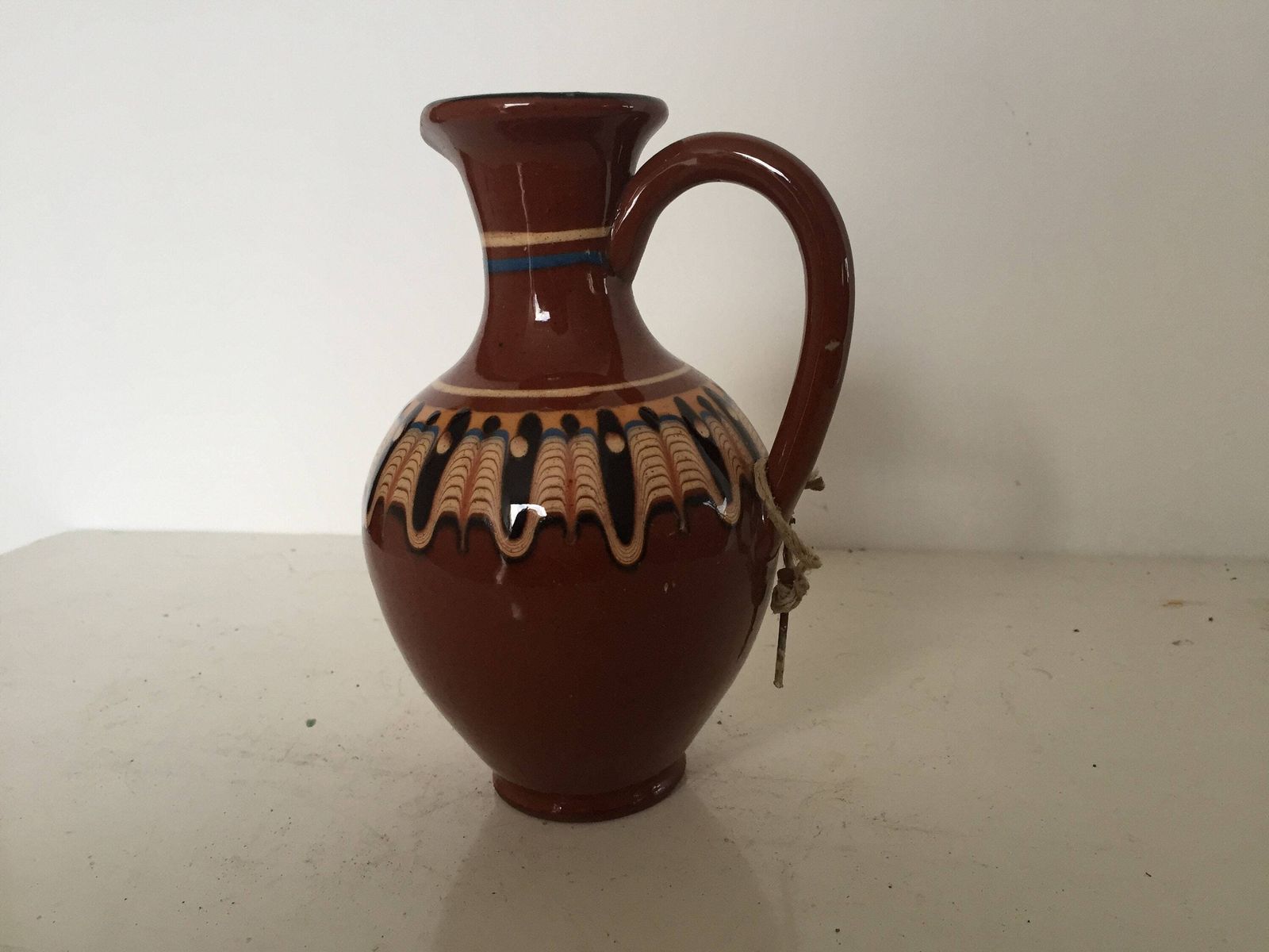 Jug Troyan Traditional Bulgarian Pottery Hand Painted. Made In Bulgaria, Old Collectible Drinks Water Wine, Gift Fold Art photo furniture