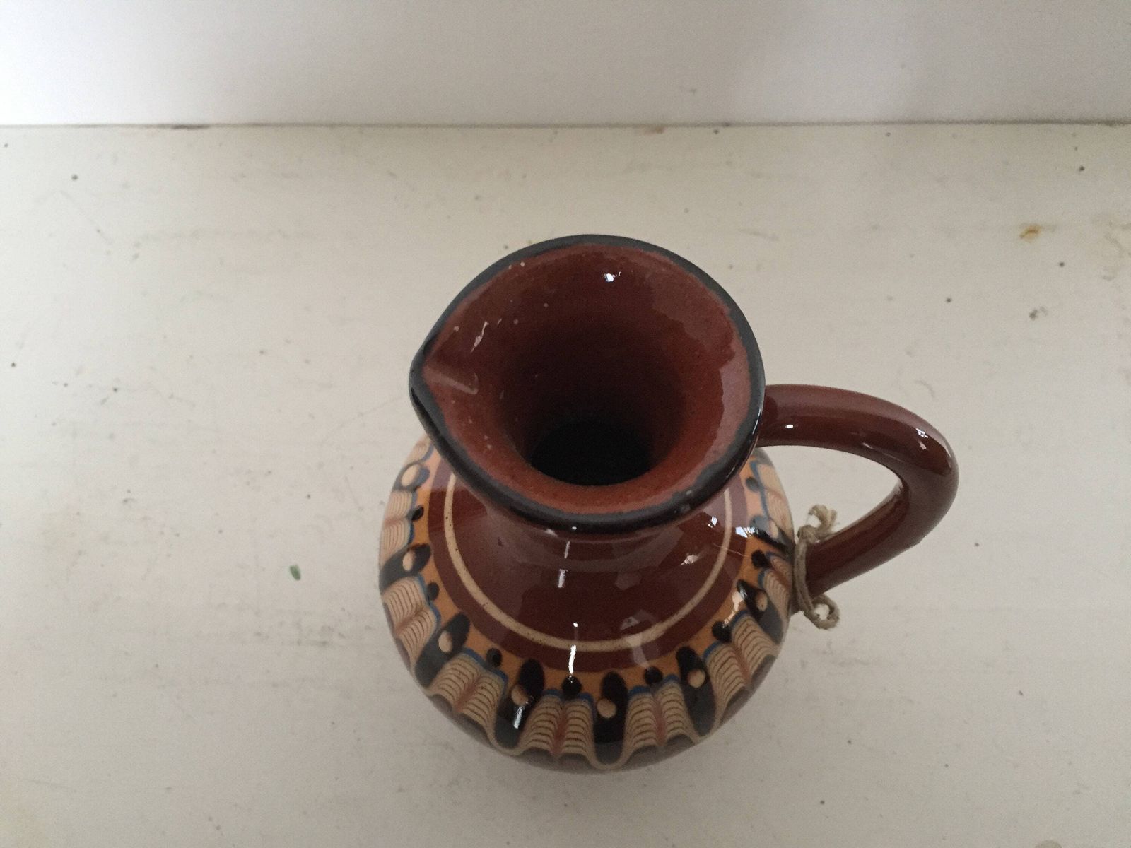 Jug Troyan Traditional Bulgarian Pottery Hand Painted. Made In Bulgaria, Old Collectible Drinks Water Wine, Gift Fold Art photo Home Decor