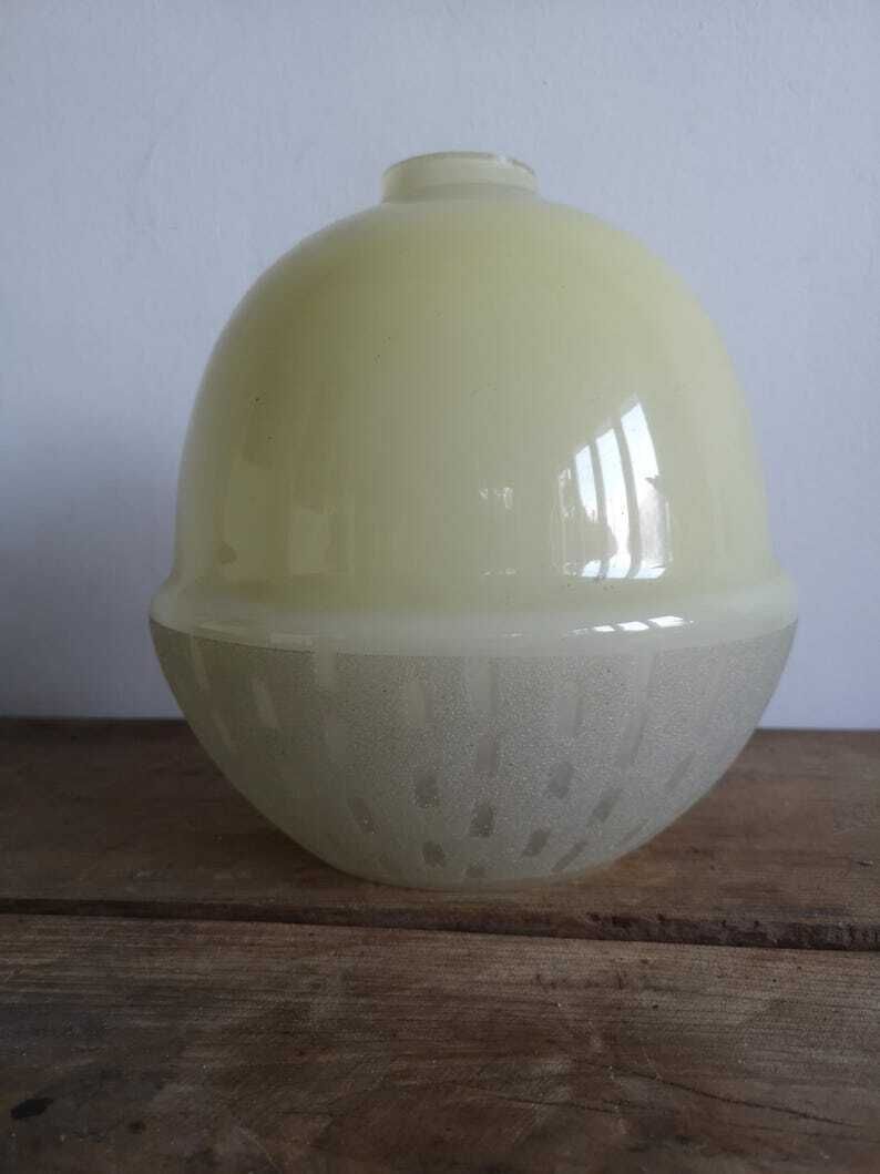 1930s Pendant Lamp Light Hanging Ceiling Decor Decorative Glass Lamp Vintage Lampshade Glass Lampshade Hand Painted Shade photo furniture