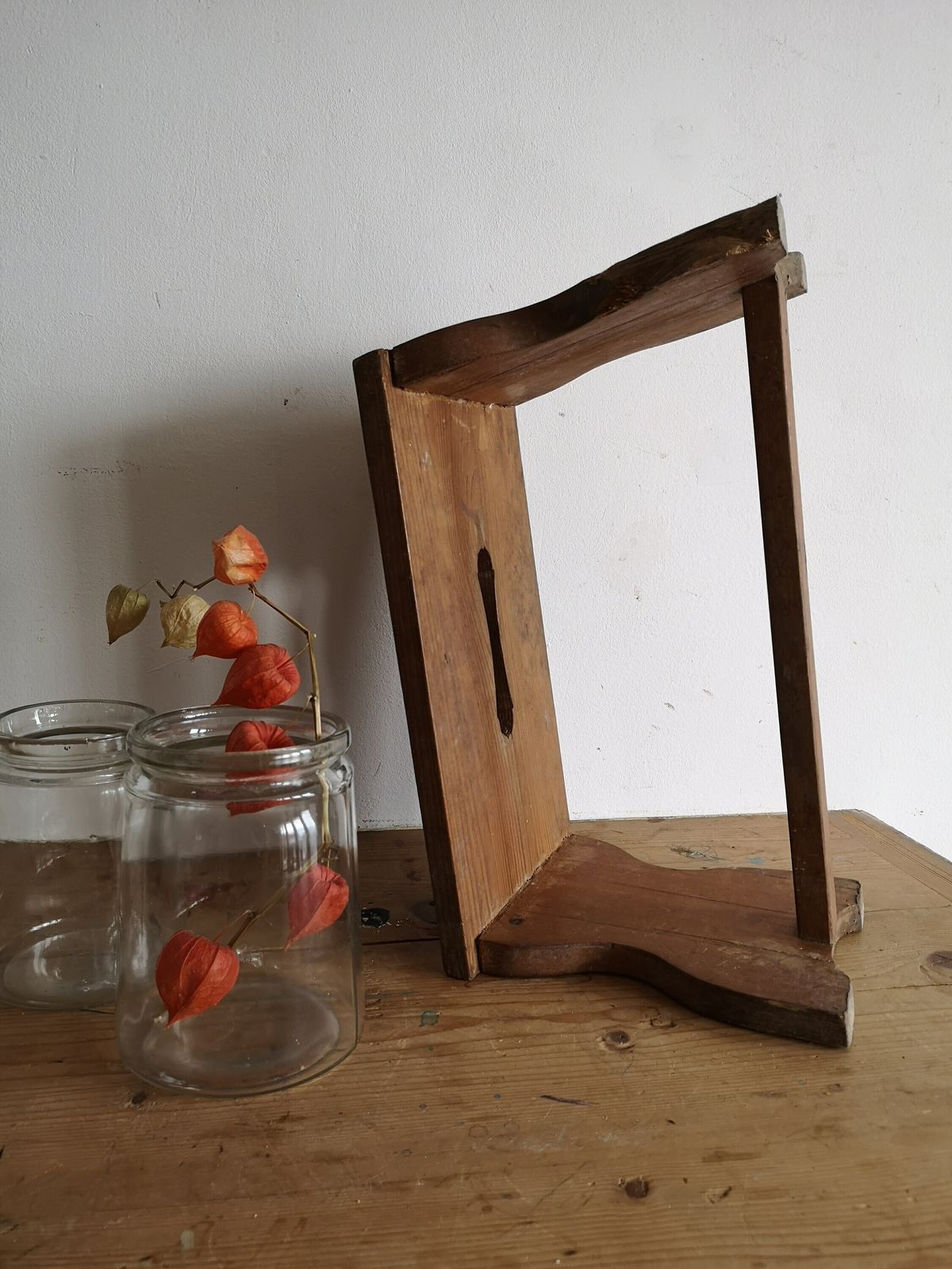 Scratch Built Antique Wooden Vintage Block Style Milking Stool Or Small Table, Rustic Farmhouse Seat Step Cute Pot Stand C1940s photo Furniture