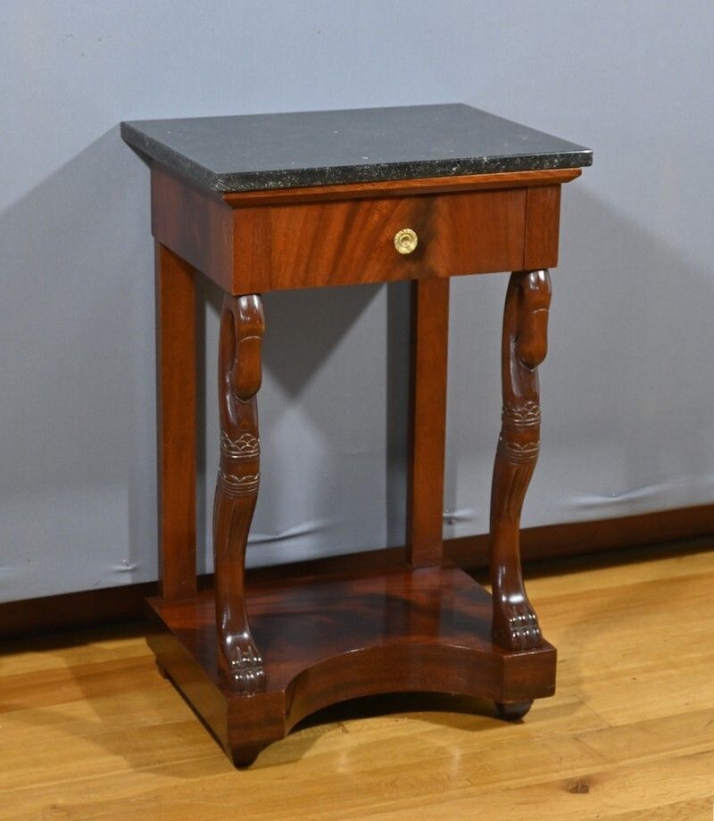 Mahogany Bedside Table, Empire Style – Mid 20th Century photo furniture