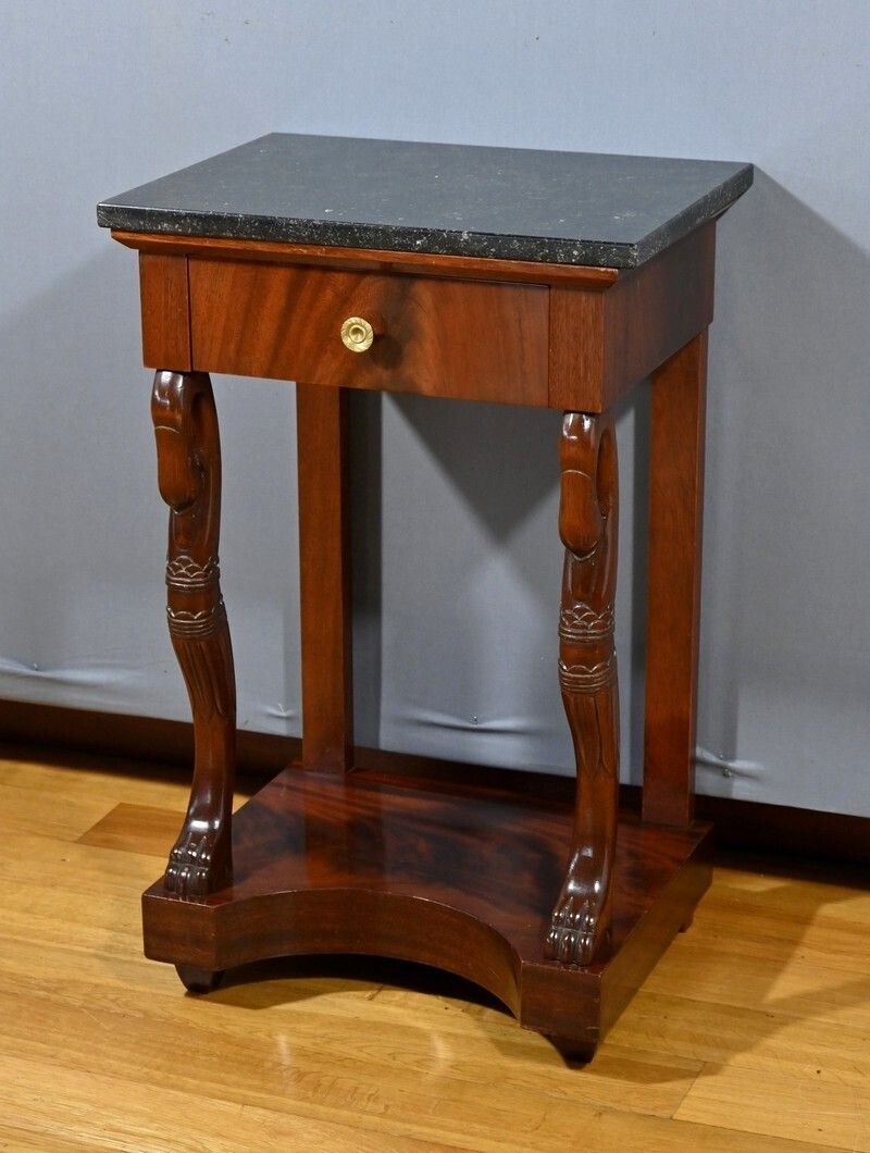 Mahogany Bedside Table, Empire Style – Mid 20th Century photo for sale