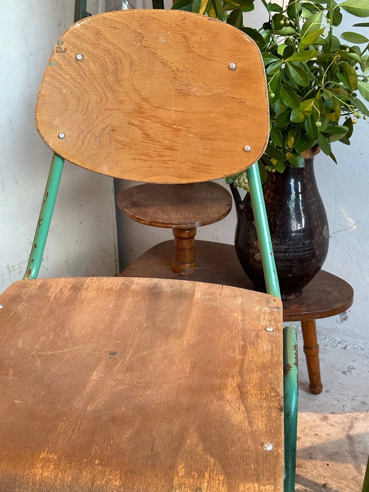 Vintage Hungarian Stacking Chairs: 1960s Maths Department Edition   Plywood Seats, Robust Metal Frames For Stylish Space Saving photo for sale