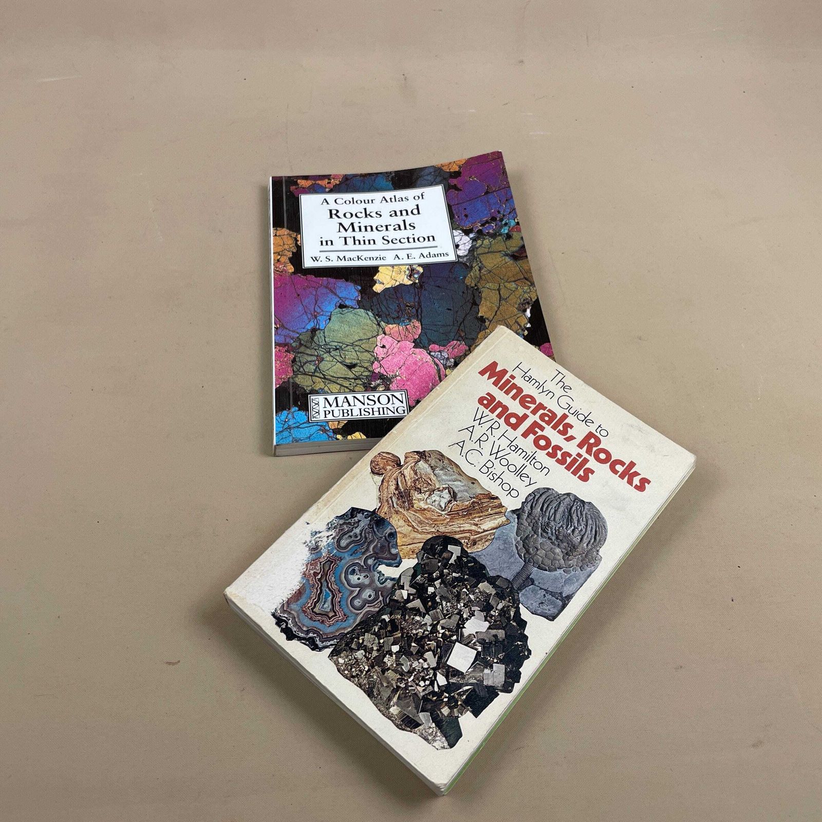 Rocks, Minerals & Fossils 2x Vintage Coffee Table Books Pair photo furniture