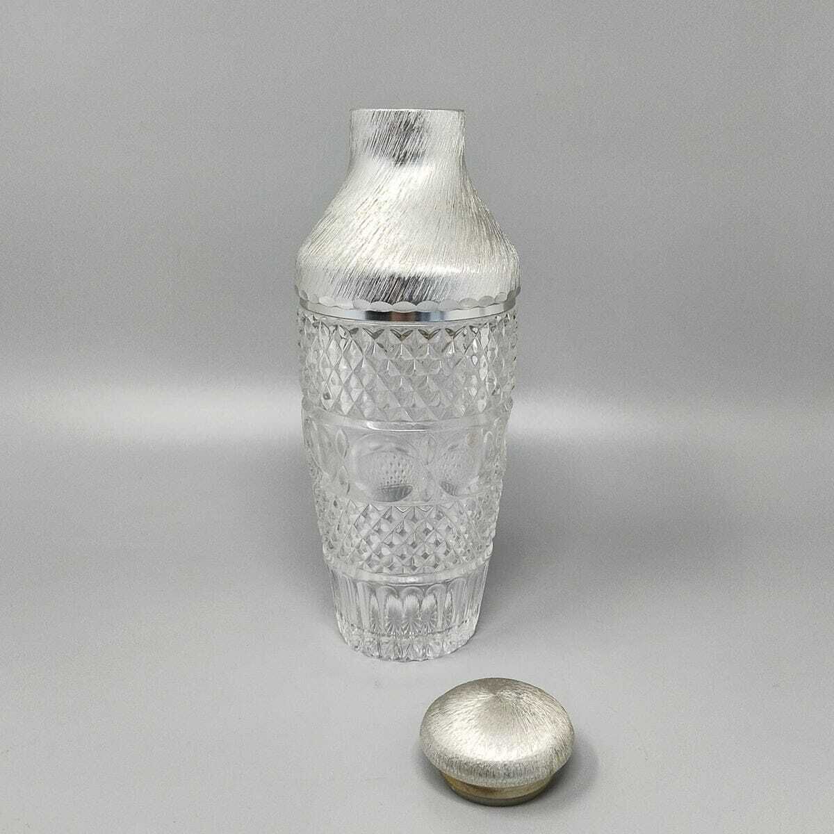 1960s Gorgeous Cut Crystal Cocktail Shaker With Ice Bucket By Arir. Made In Italy. photo Home Decor