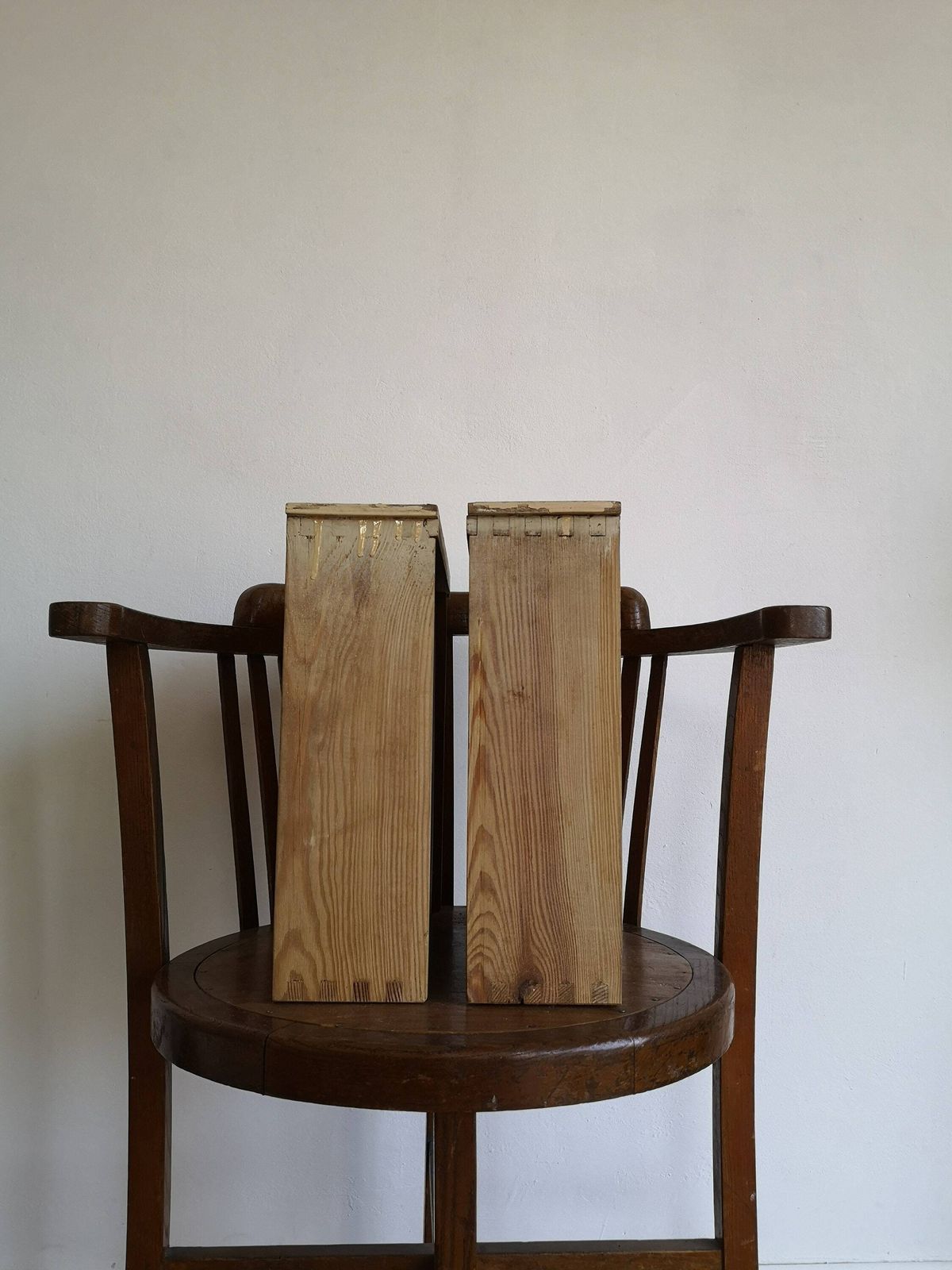 Rustic Cheerful Chippy Beech Draws C1940, Cream Chippy Painted Set Of 2 Reclaimed Wood. Use As Trays Or Storage, Desk Or Kitchen Tidy photo 69.0