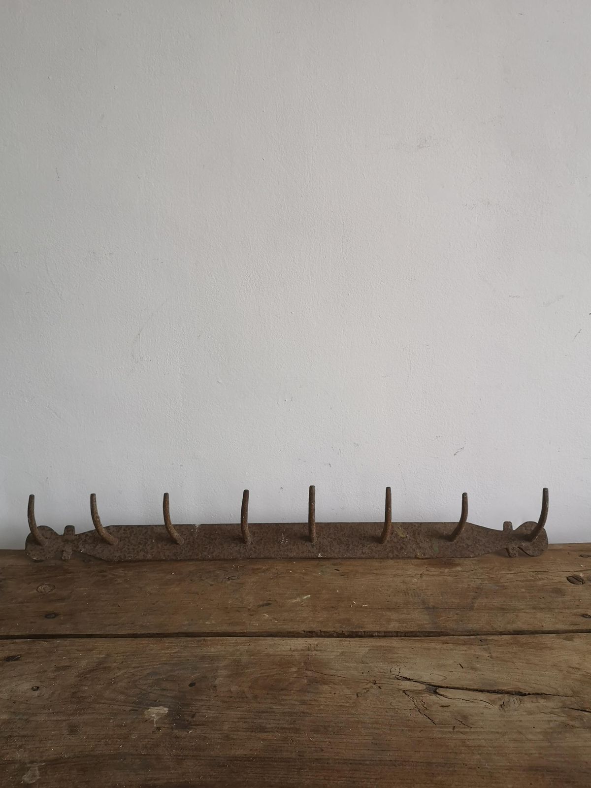 Old Strong Coat Hook Rustic And Metal High Patina Farm Barn Unique Hand Made Imperfect Shape, Wabi Sabi, Hats, Scarfs Hallway Decor