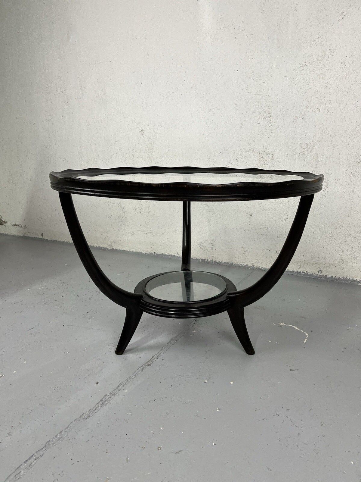 Paolo Buffa 1950’s Vintage Design Wooden Glass Coffee Table