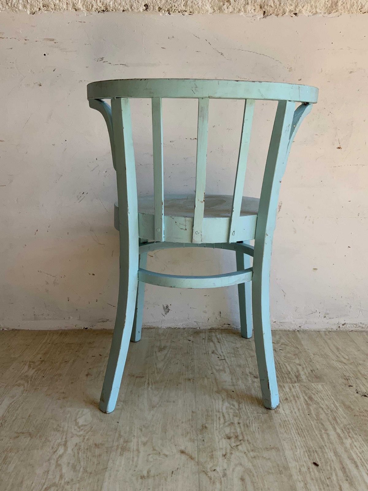 French Blue Antique Thonet Style Chair C1900 Elegance | Solid Wood| Reclaimed From Old Tea House| Timeless Art For Your Home Décor photo vinterior