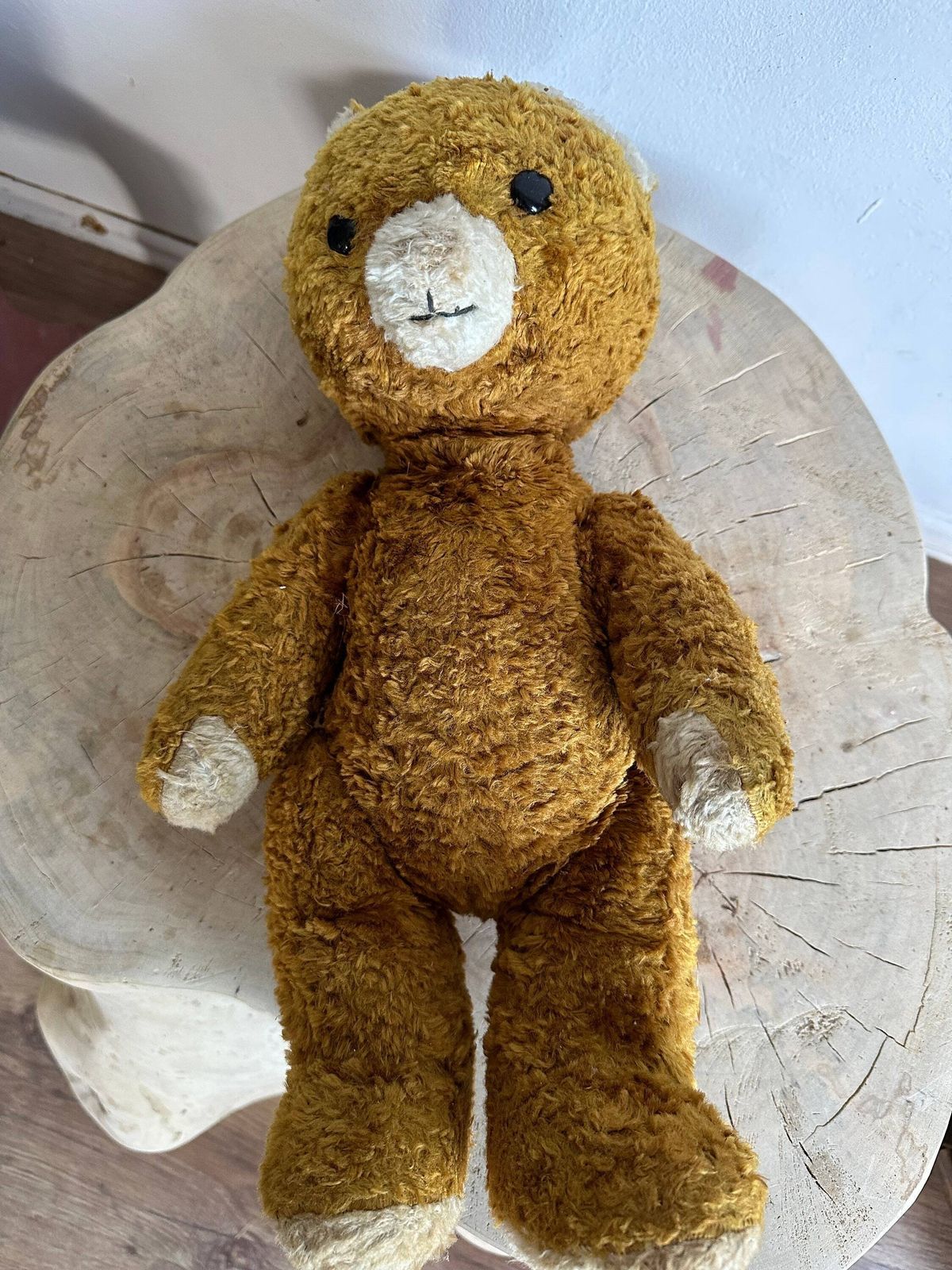 Adorable Antique Teddy Bearginger Cute Semi Jointed Bear Sweet Orphaned Character Teddy Soft Toy, Collectible C1950 Handmade European Straw photo 53.0