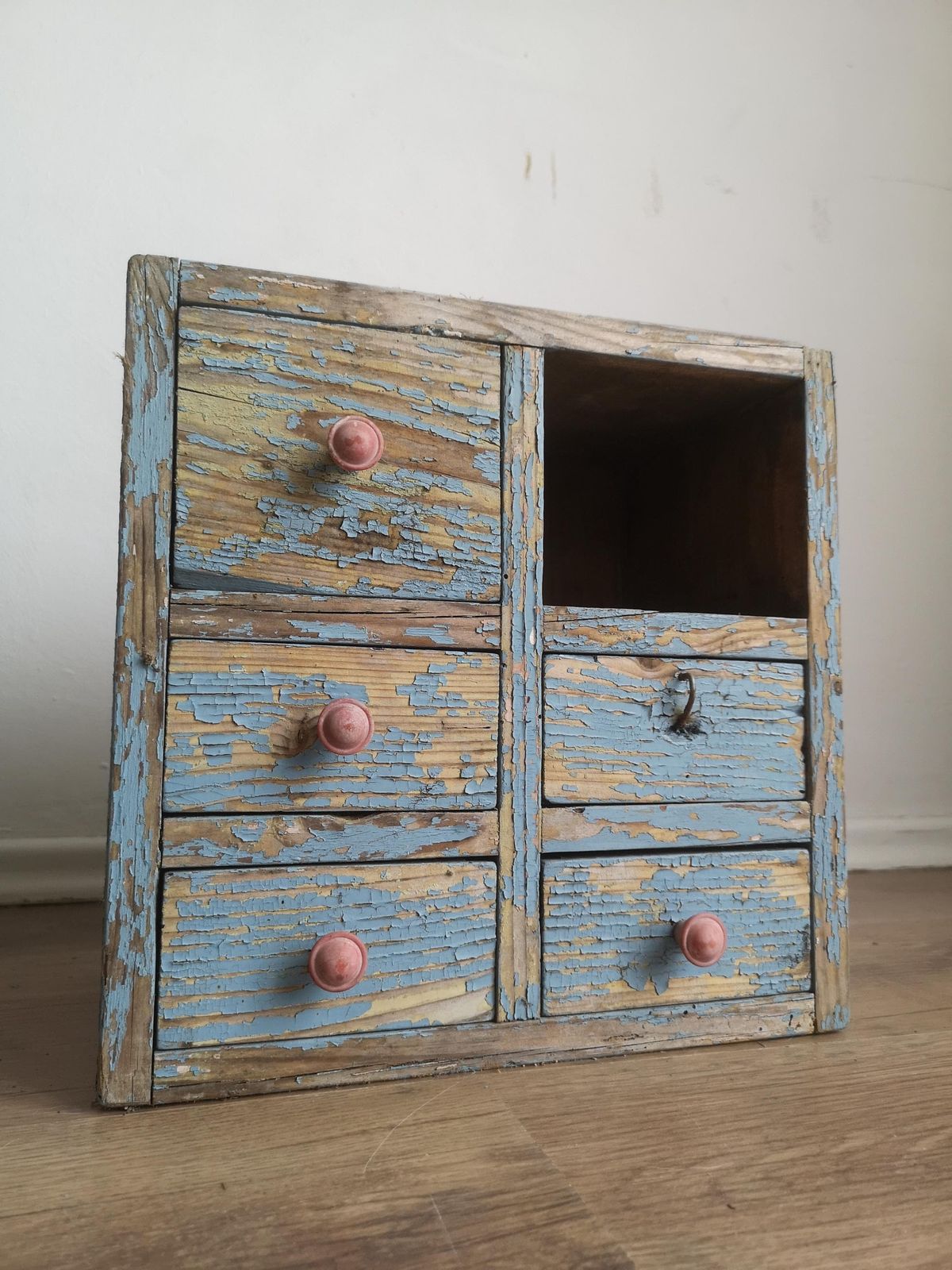 Folk Apothecary Cabinet Small. Jewelry Box Mini Chest Of Drawers Herb Cupboard, Original, Trinket, Hand Made, Primitive 100 Yrs Old