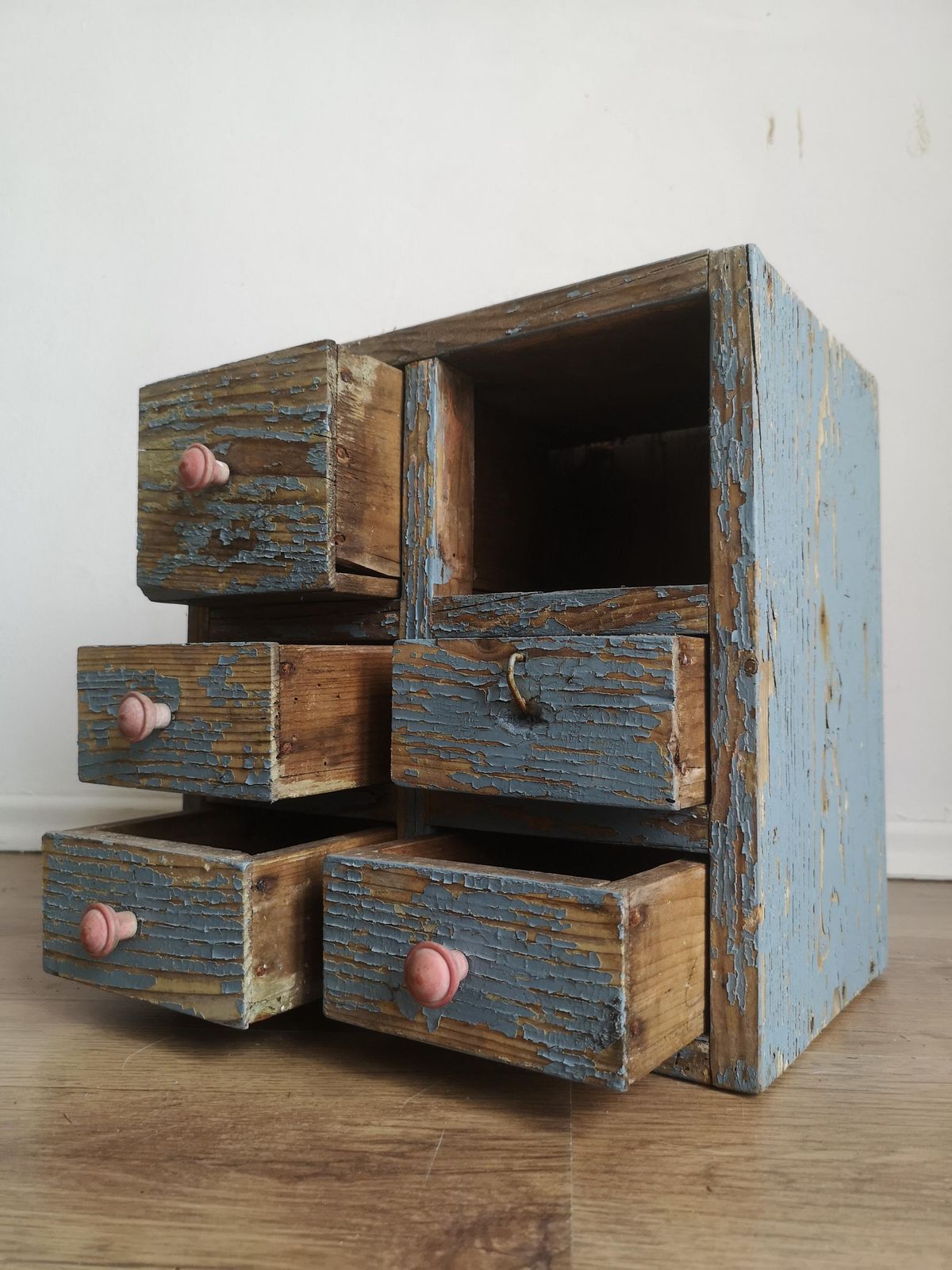Folk Apothecary Cabinet Small. Jewelry Box Mini Chest Of Drawers Herb Cupboard, Original, Trinket, Hand Made, Primitive 100 Yrs Old photo for sale