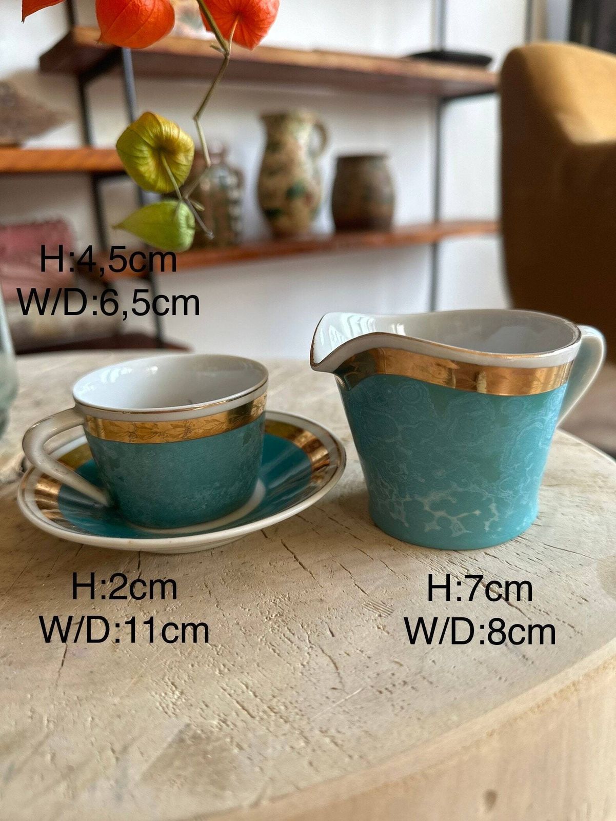 Coffee Set Cups Rare Hollohaza Hungarian Gold Rimmed Coffee Cups Set Fine Porcelain, Collection 11 Piece Set Turquoise Hungarian Colourful photo 76.0