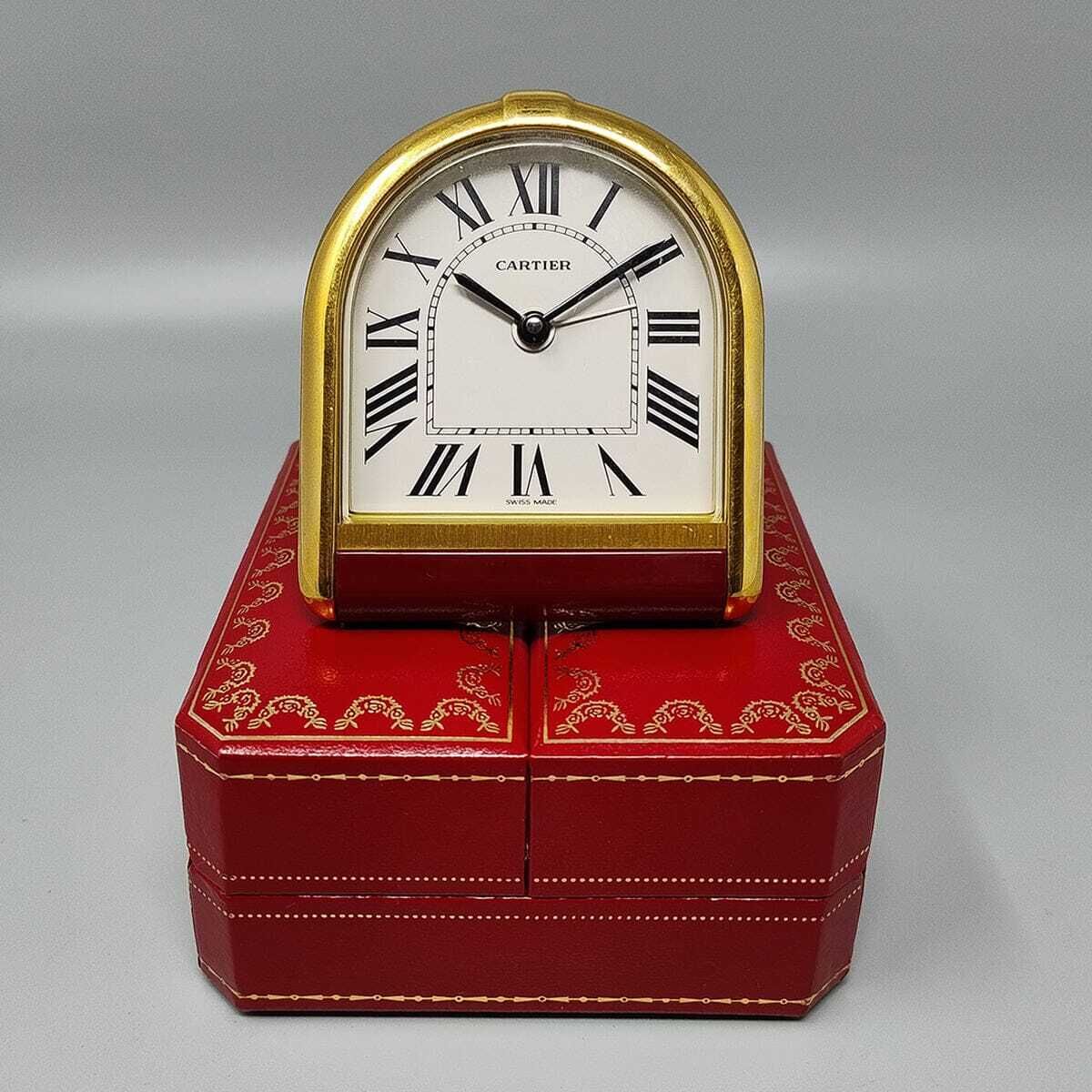 1980s Gorgeous Cartier Romane Alarm Clock Pendulette. Made In Swiss photo vintage