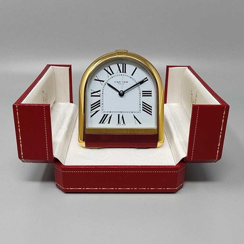 photo for sale 1980s Gorgeous Cartier Romane Alarm Clock Pendulette. Made In Swiss