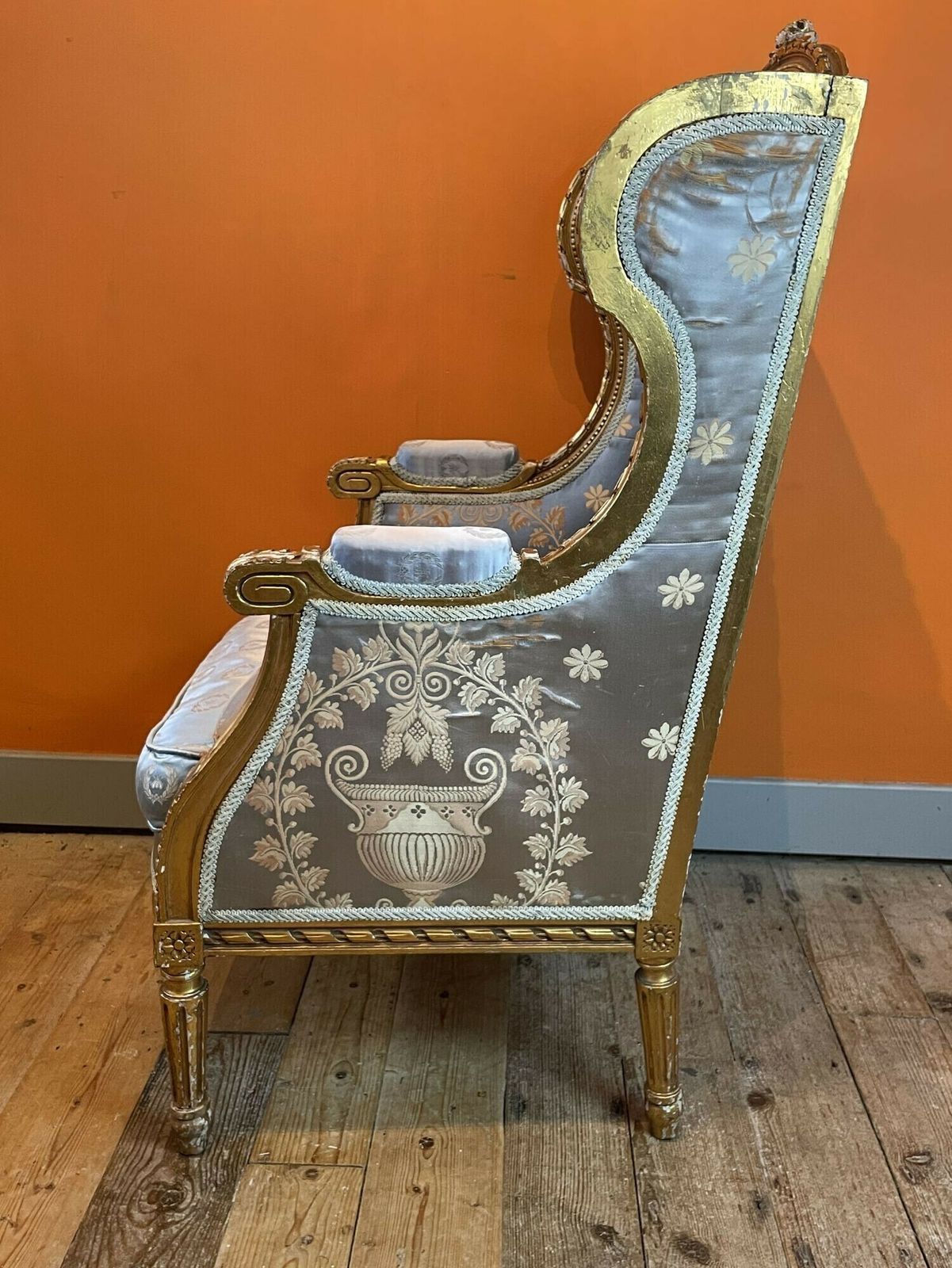 19th Century French Giltwood Wingback Armchair photo Furniture