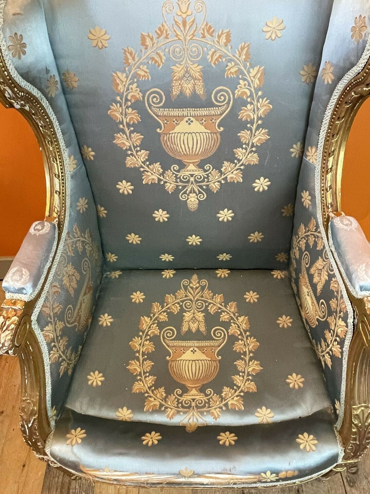 photo furniture 19th Century French Giltwood Wingback Armchair