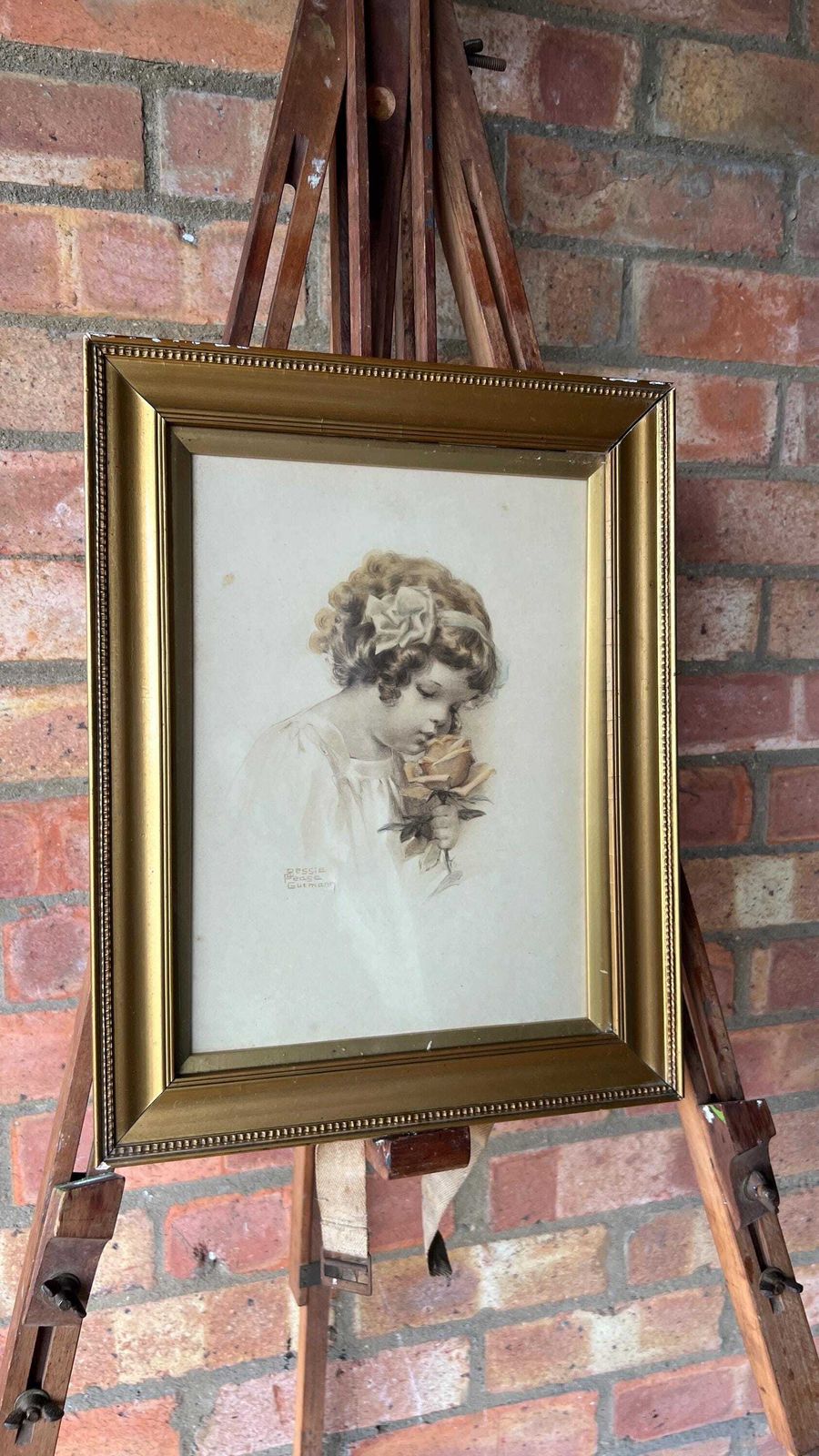 Early 1900s Lithograph – Bessie Pease Gutmann – Framed & Glazed