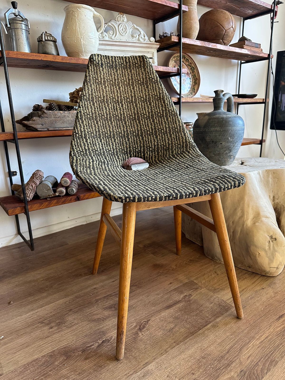 Original Erica Chair Hungarian Mid Century Modern Dining Chair By Judit Burián Vintage Iconic Seating Retro Linen Fabric Beech Legs