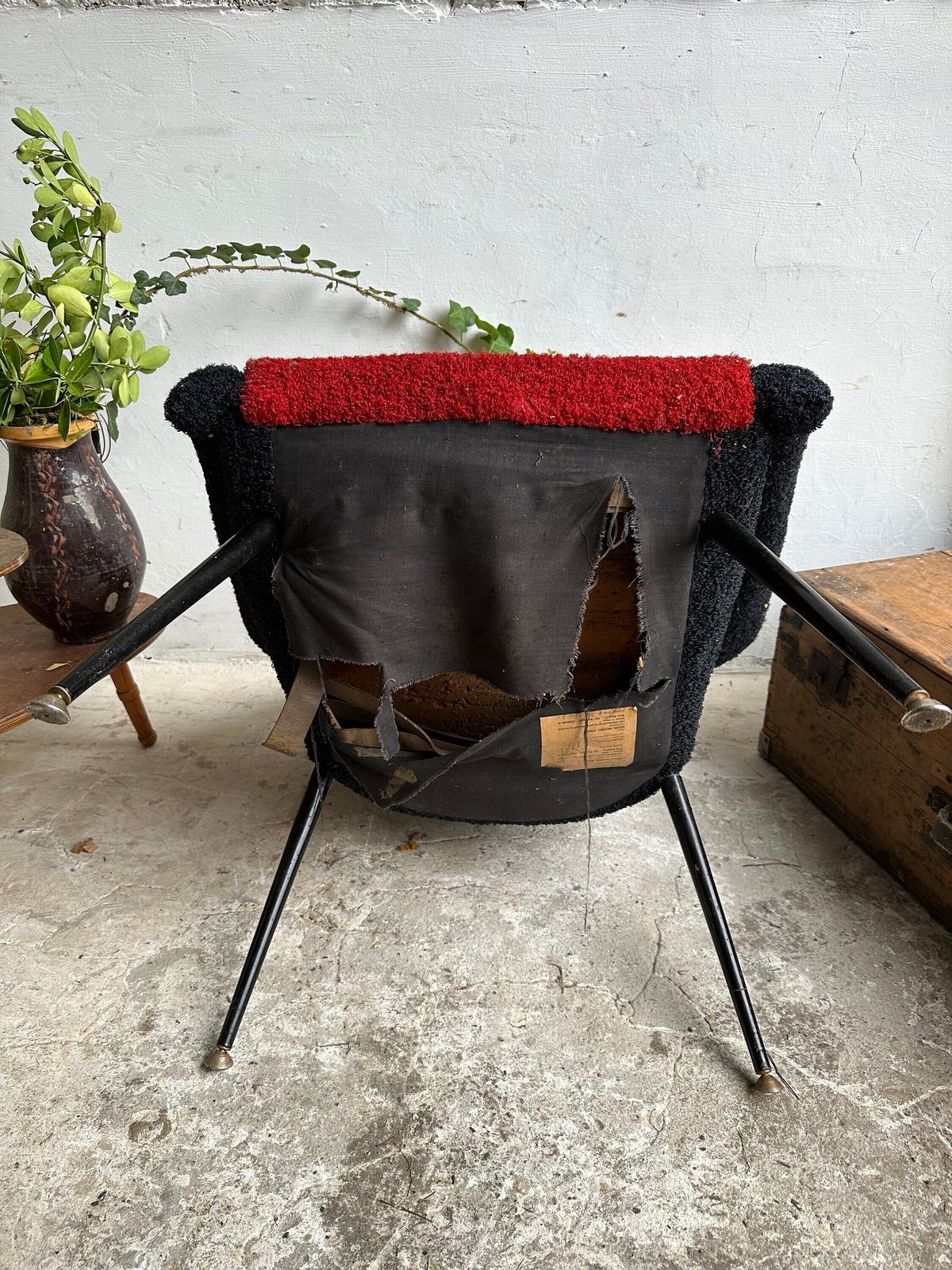 Vintage Mid Century Chair By Koln Stylish, Comfortable Seating, Steel Splayed Legs, Brass Feet A Restoration Project For Timeless Elegance! photo Furniture