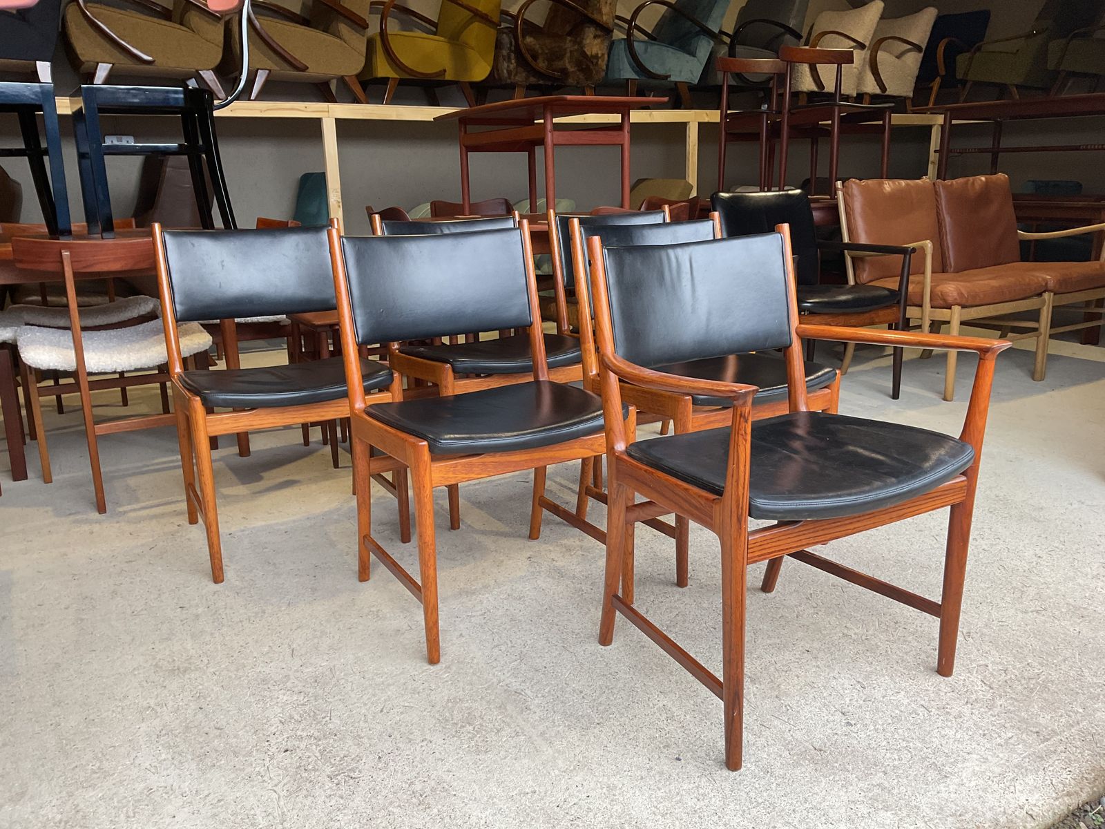 Kai Lyngfeldt Larsen Danish Dining Chairs Set Of 6 In Mid Century Style photo for sale