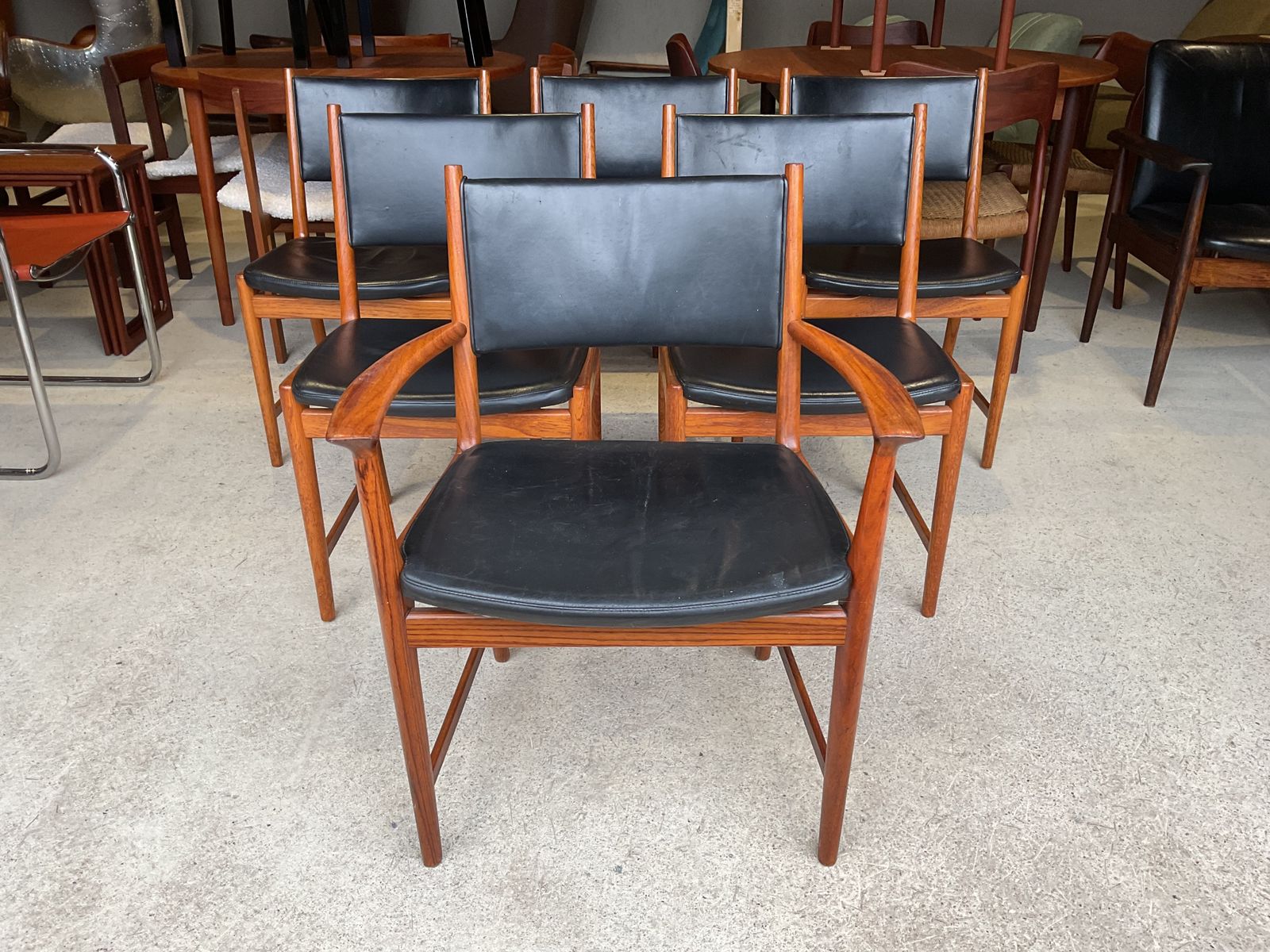 Kai Lyngfeldt Larsen Danish Dining Chairs Set Of 6 In Mid Century Style