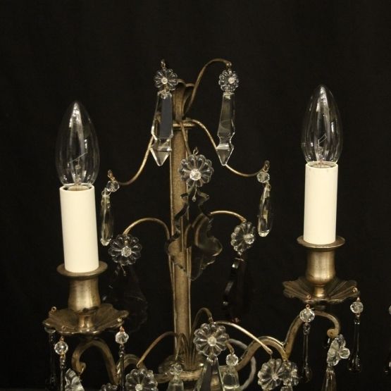 photo furniture French Pair Of Silvered Twin Light Candelabra