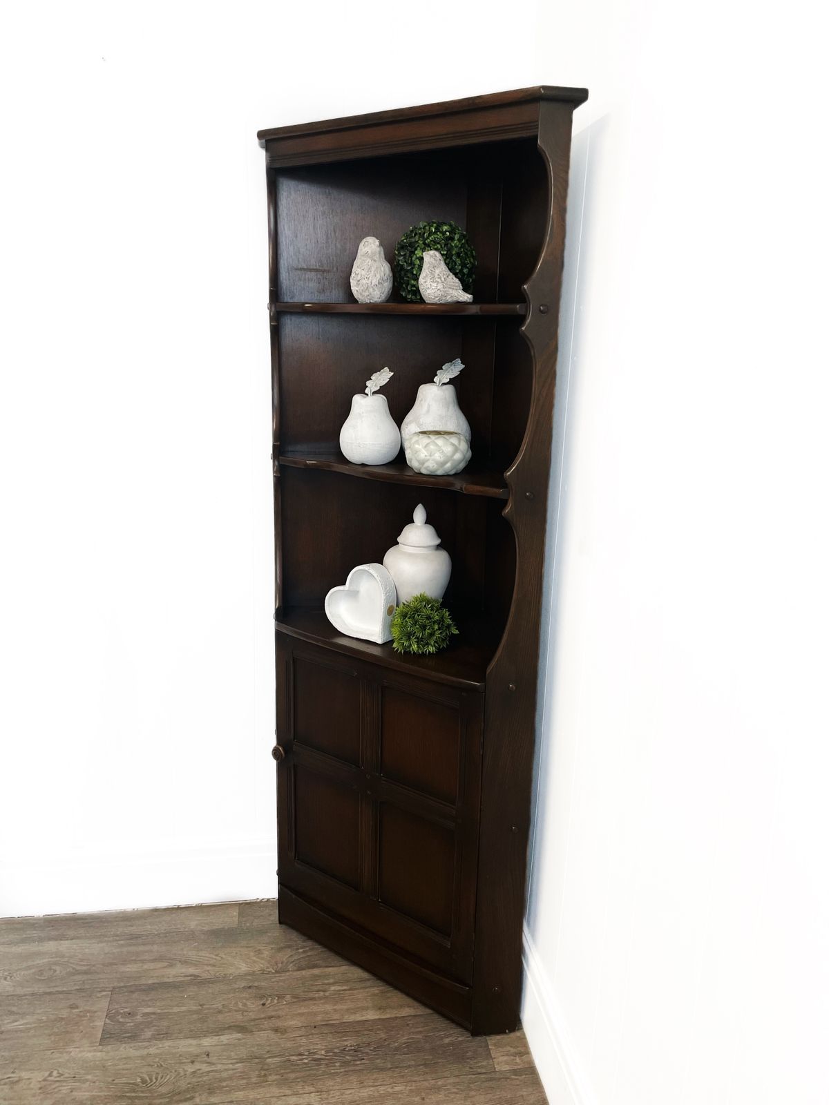 Ercol Colonial  Dark Wood Corner Cabinet Unit photo furniture