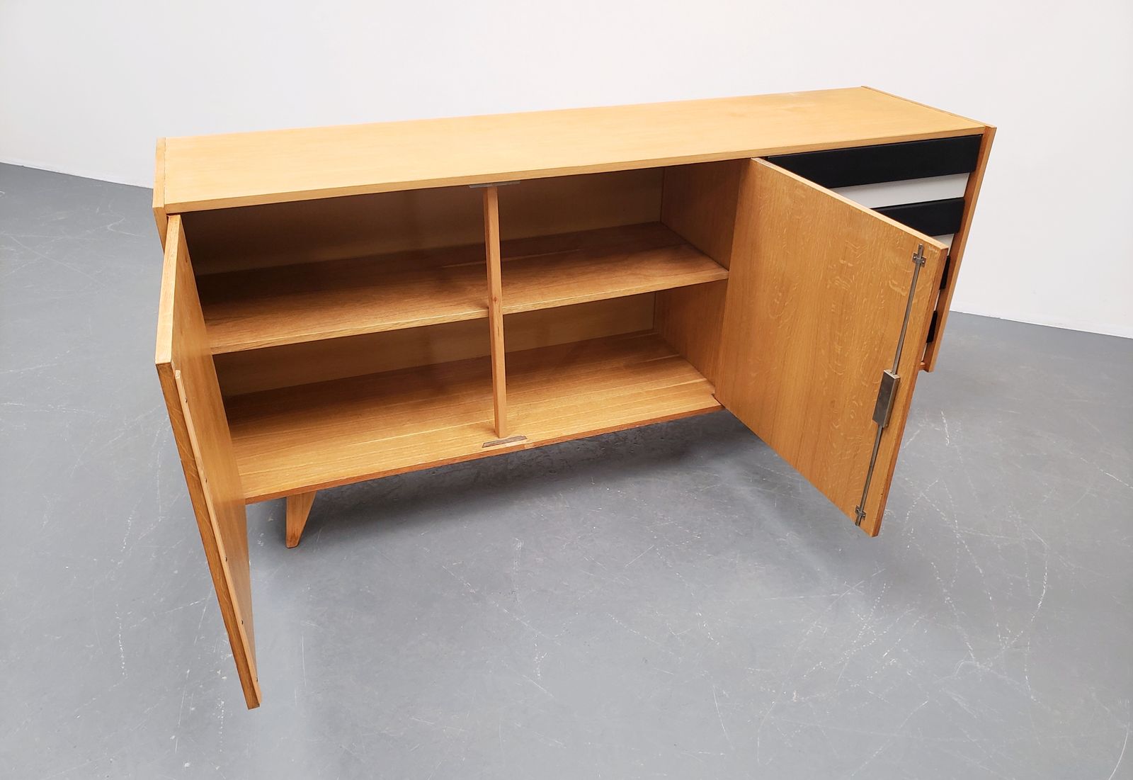 1966 Jiri Jiroutek Sideboard, Model U 460 In Black And White photo 1250.0