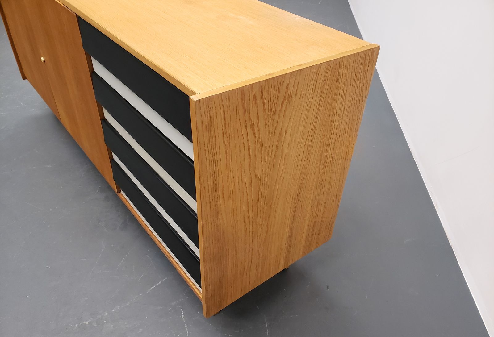 1966 Jiri Jiroutek Sideboard, Model U 460 In Black And White photo vinterior
