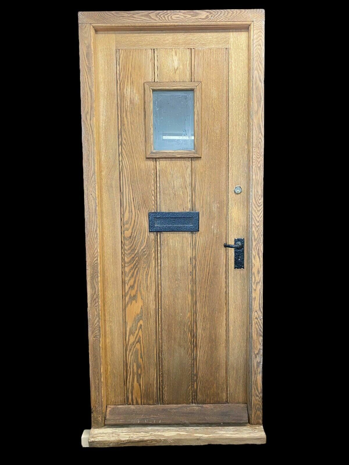 Heavy Solid Oak Front Door +Frame Reclaimed Bespoke Hardwood Glazed Arts Crafts
