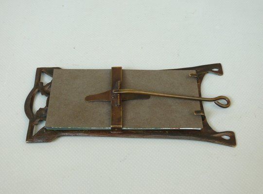 Home Decor Art Nouveau Patinated Bronze Floral Picture Frame With Vine Panicles, France, 1890s photo