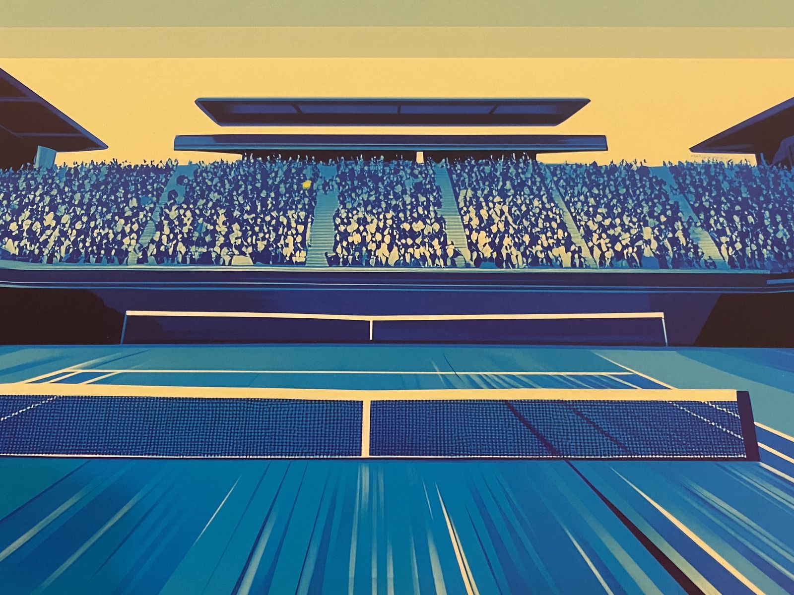 Art Pollux, 2020s   Tennis   Original Poster Printed In Offset With Detached Screen (Invisible)   Cm 98x 68   In 38,6 X 26,8   Hand Signed Lower Right photo