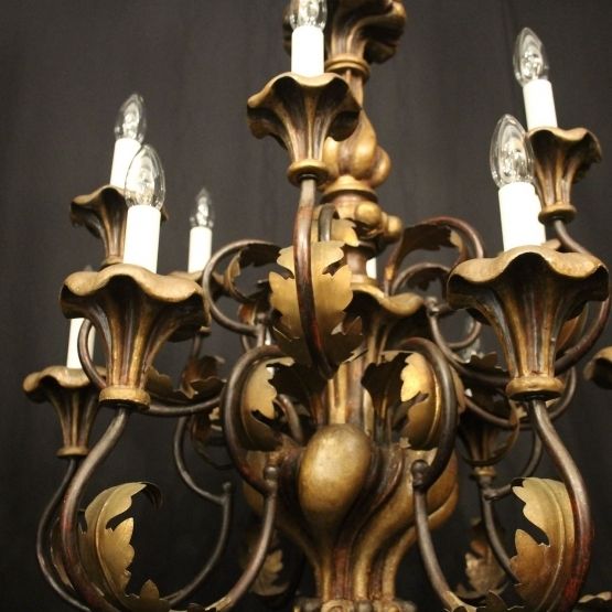 Florentine 12 Light Giltwood Antique Chandelier photo furniture