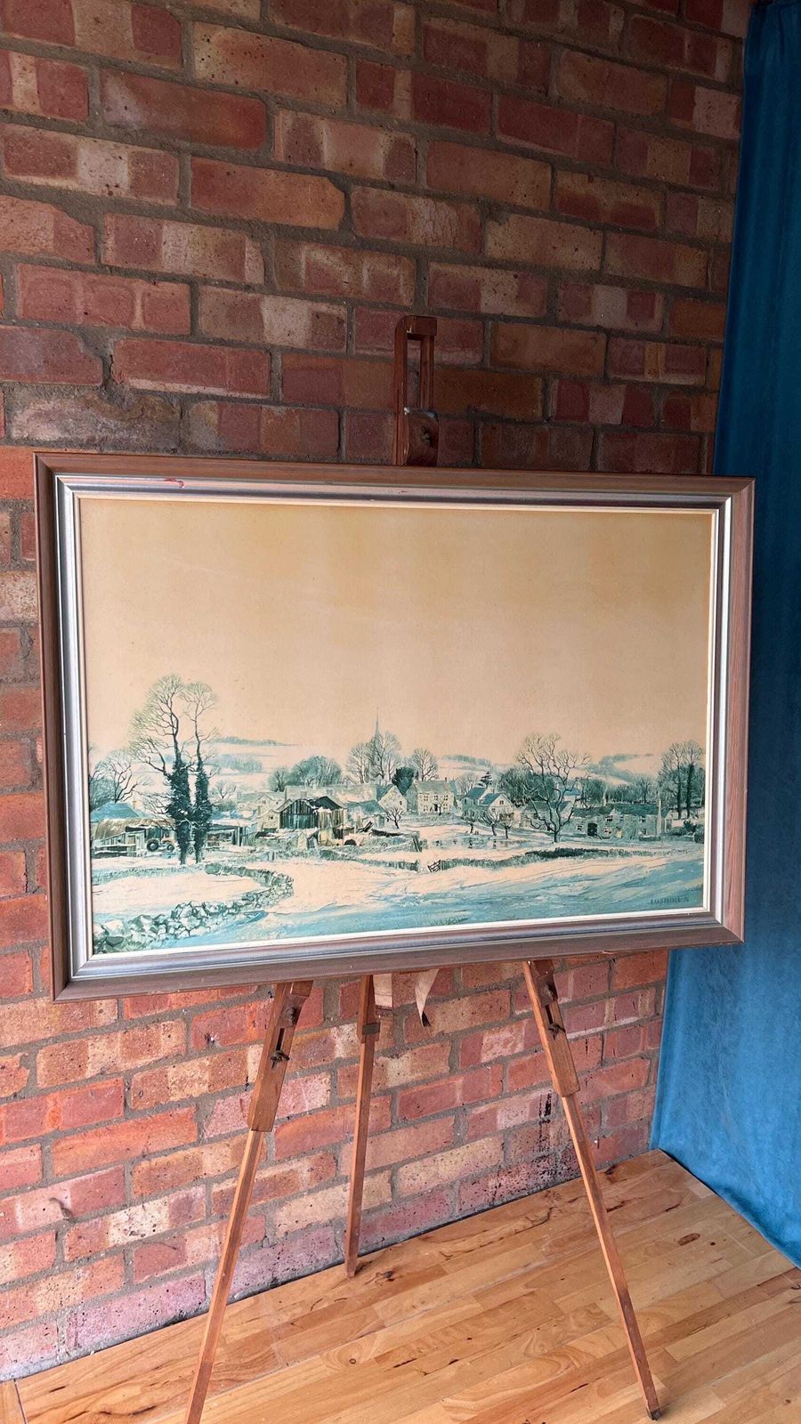 photo for sale Extra Large Framed Reproduction Of 'Testing The Ice, Monyash Village' By M. D. Barnfather
