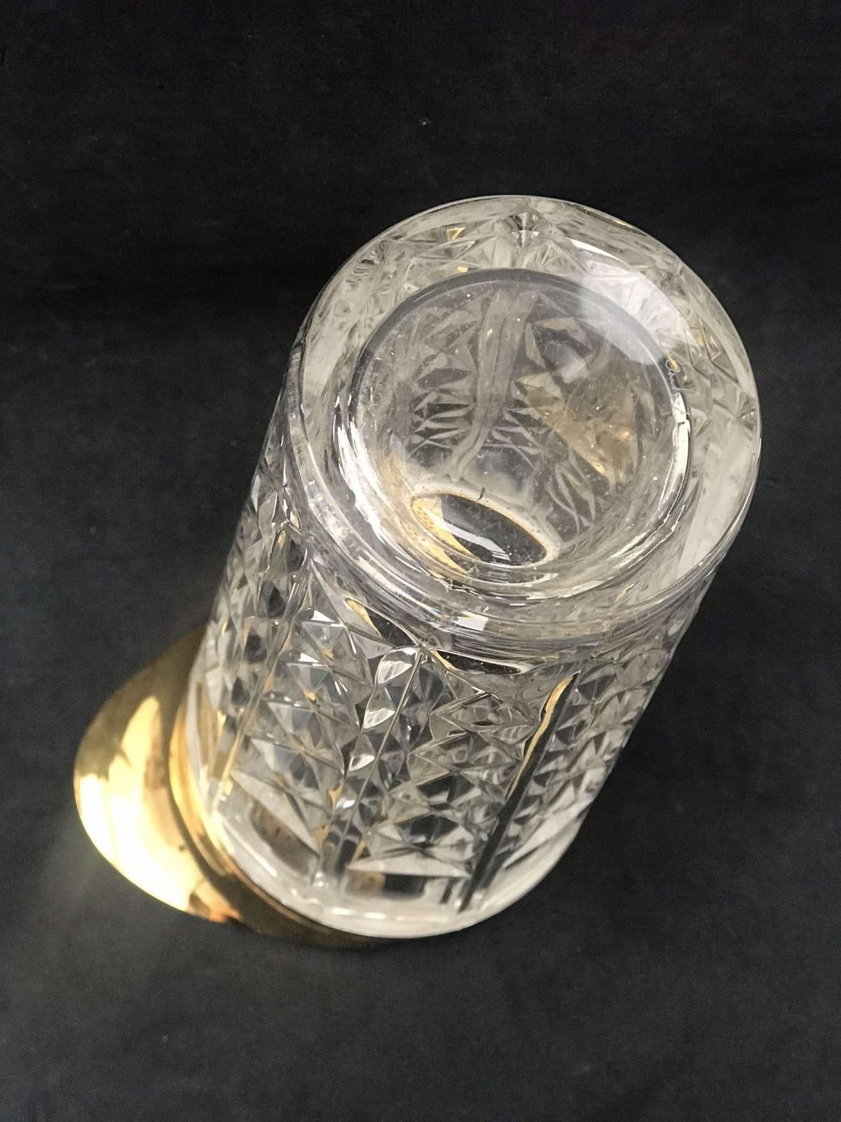 Crystal Pitcher Cocktail Val Saint Lambert Signed Heavy Crystal Golden Rim Mid Century Barware Mixology Tools Bar Cart Hollywood Regency photo buy